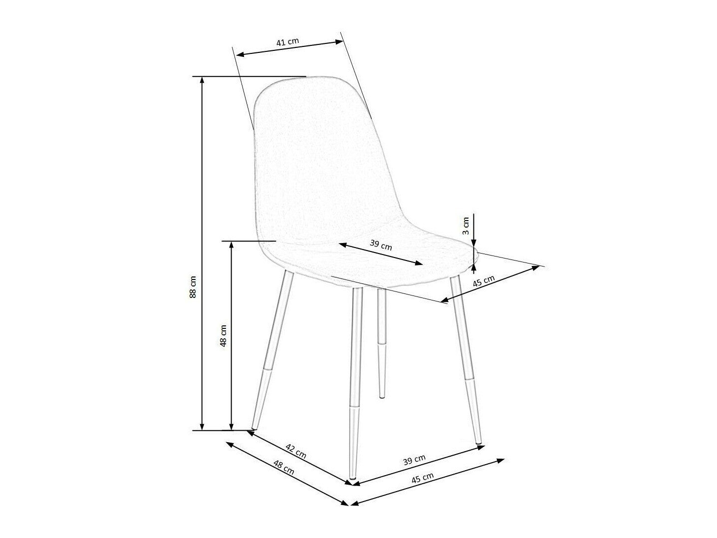 Kėdė K379 V-CH-K/379-KR-POPIEL, Spalva: Pilka