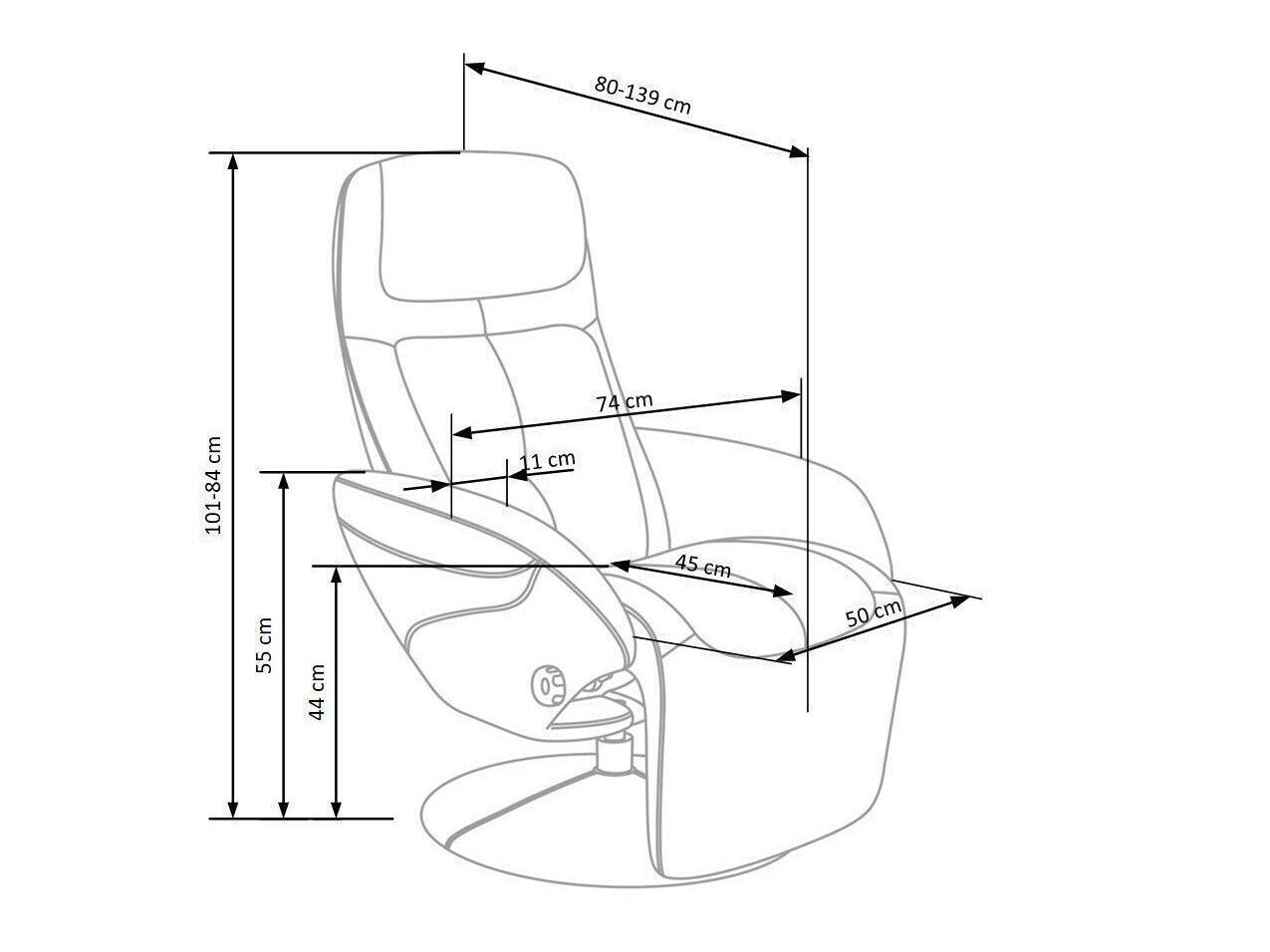 Fotelis reglaineris OPTIMA, Spalva: Kapučino