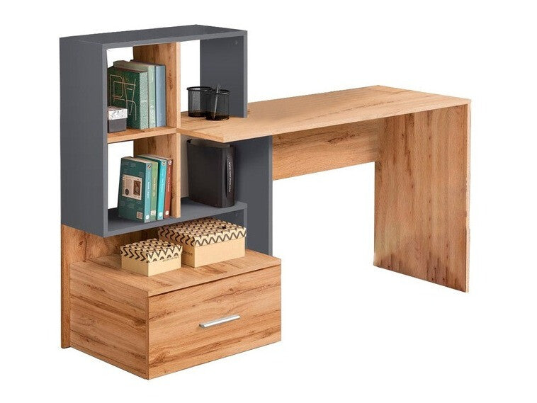 Darbo stalas GROSSO, Spalva: Wotan ąžuolas + Antracitas