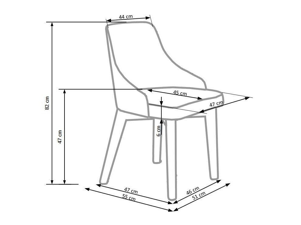 Kėdė TOLEDO, Spalva: Pilka + Balta