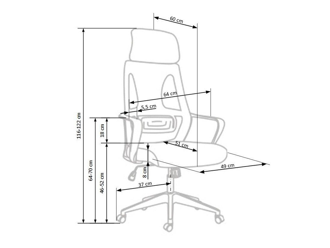 Biuro kėdė VALDEZ, Spalva: Juoda + Pilka