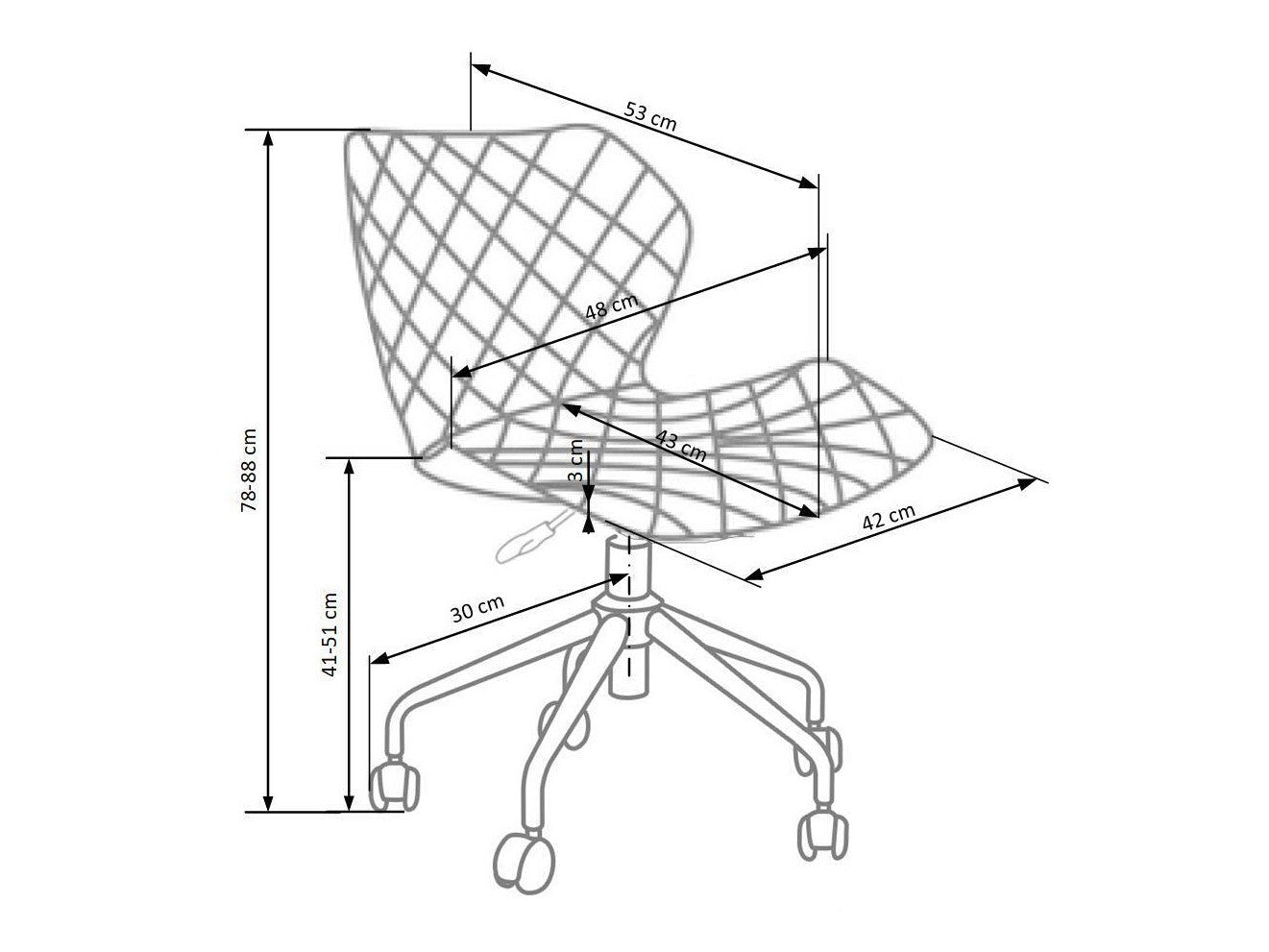 Vaikiška kėdė MATRIX, Spalva: Pilka