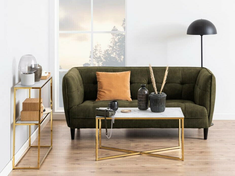 Konsolė Alisma 0000089174, Spalva: Auksinė + Baltas marmuras