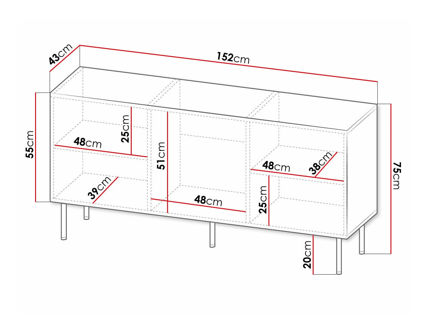 Spintelė HOLE 152 (Erizerto), Spalva: Balta + Juoda