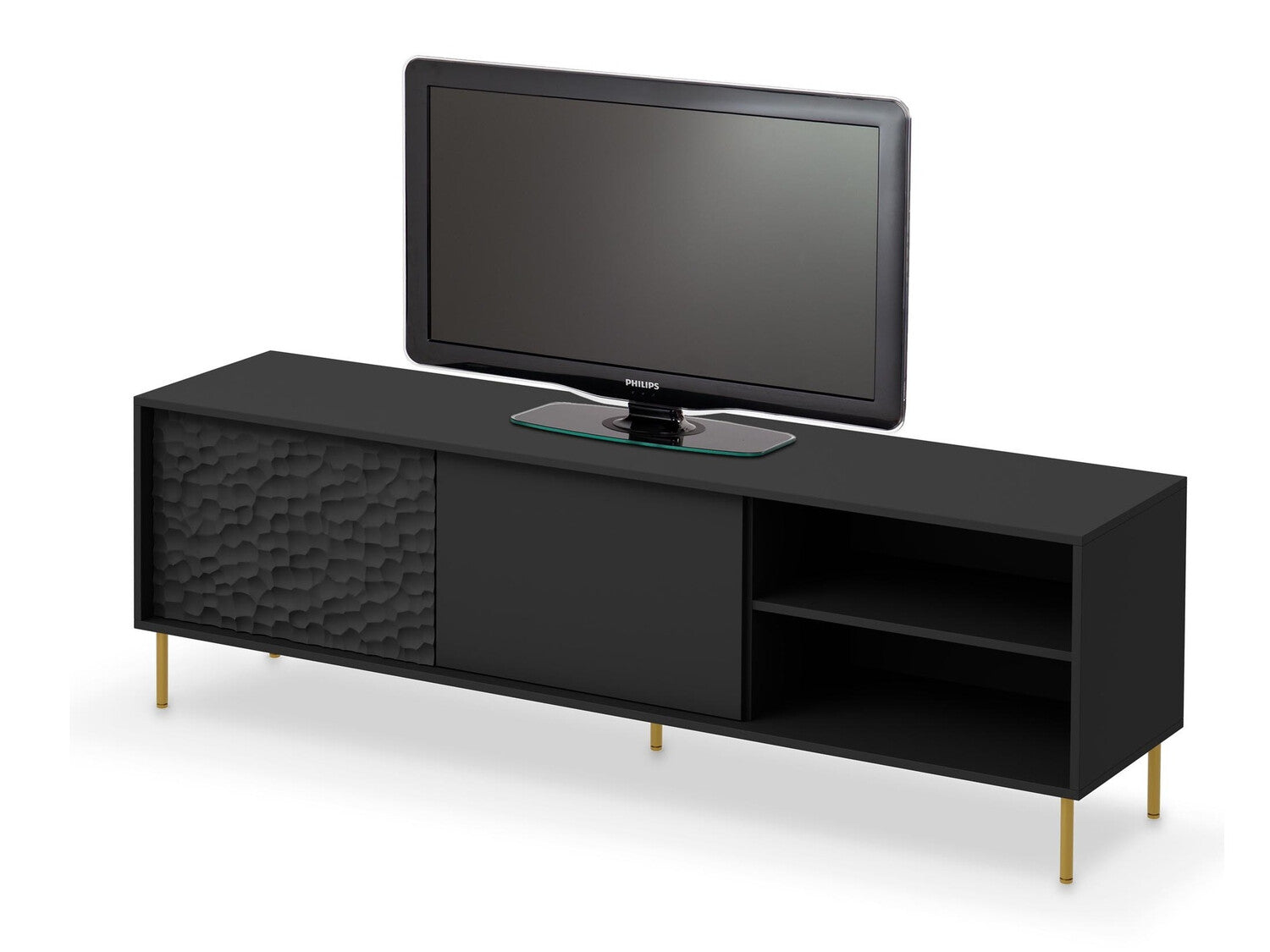 Tv staliukas BULLET RTV-1 TV stand, juoda / auksas V-PL-BULLET-RTV-1
