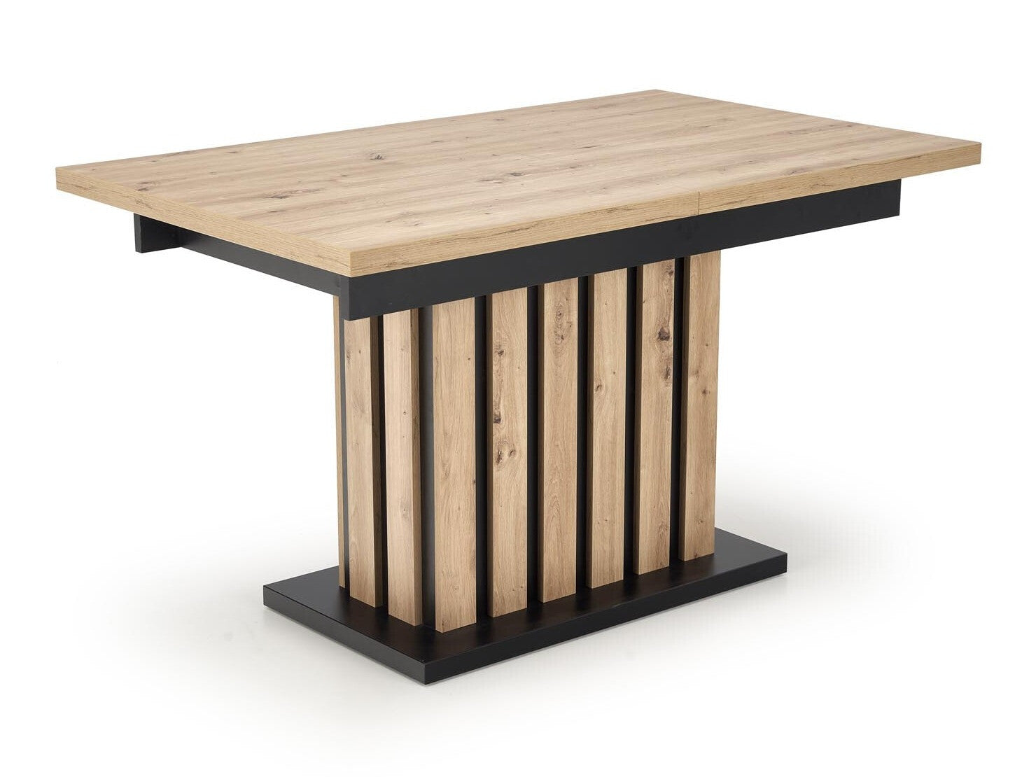 Stalas LAMELLO extension stalas, artisan ąžuolas / juoda V-PL-LAMELLO-ST-160/210
