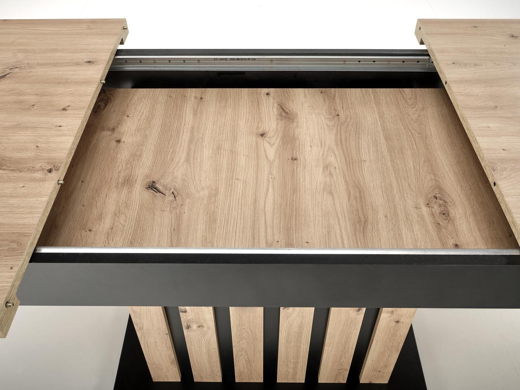 Stalas LAMELLO extension stalas, artisan ąžuolas / juoda V-PL-LAMELLO-ST-160/210