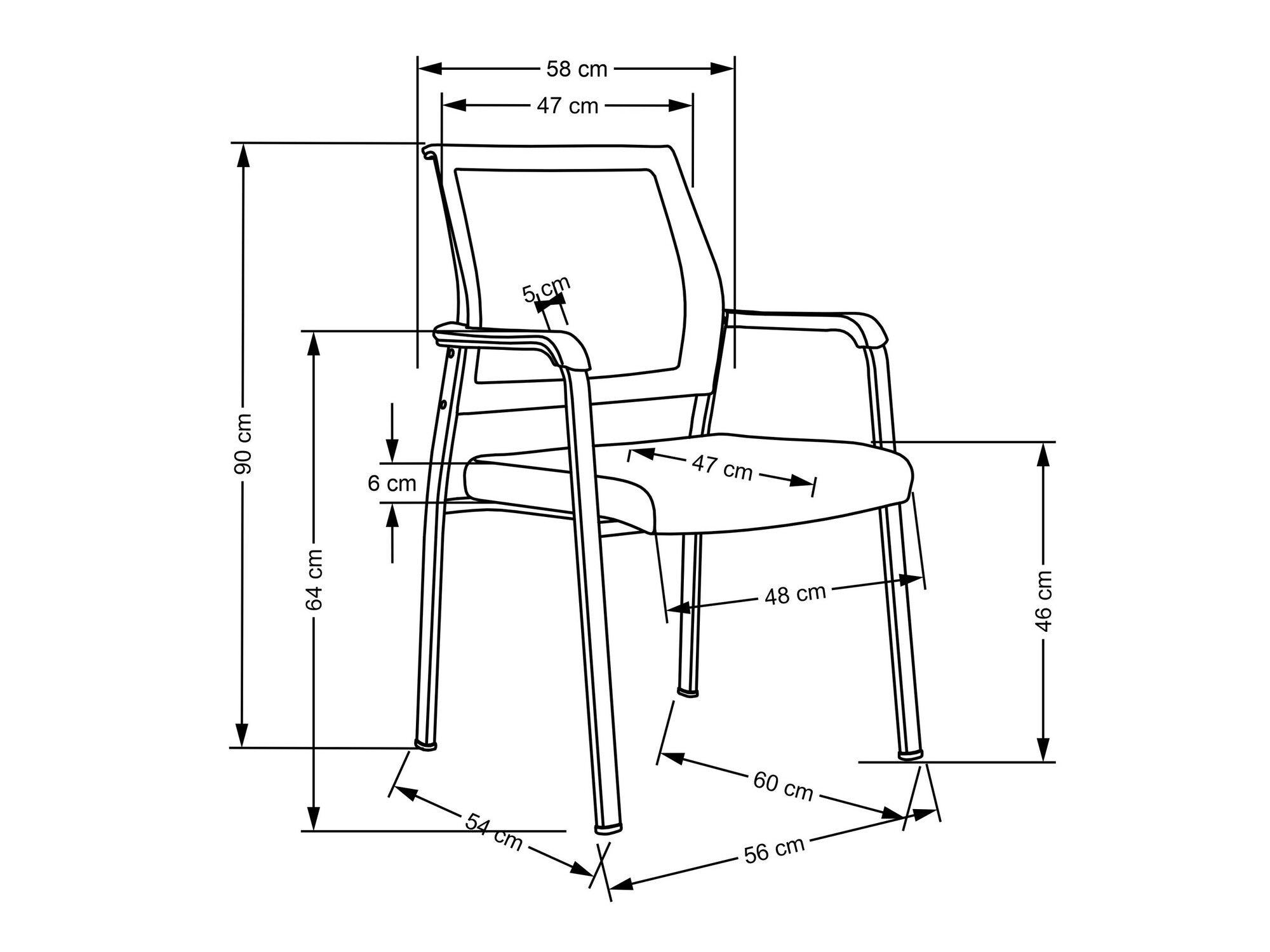 Kėdė BERGEN kėdė, juoda V-CH-BERGEN-FOT