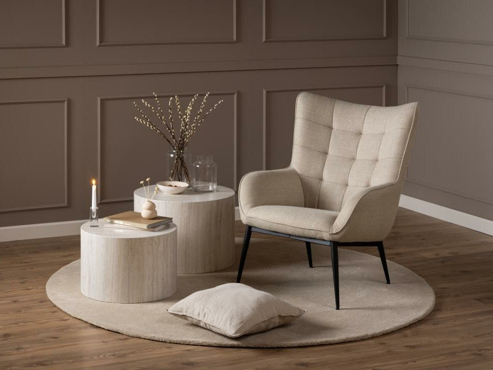 Žurnalinių staliukų komplektas Dice žurnalinis staliukas, Spalva: Beige