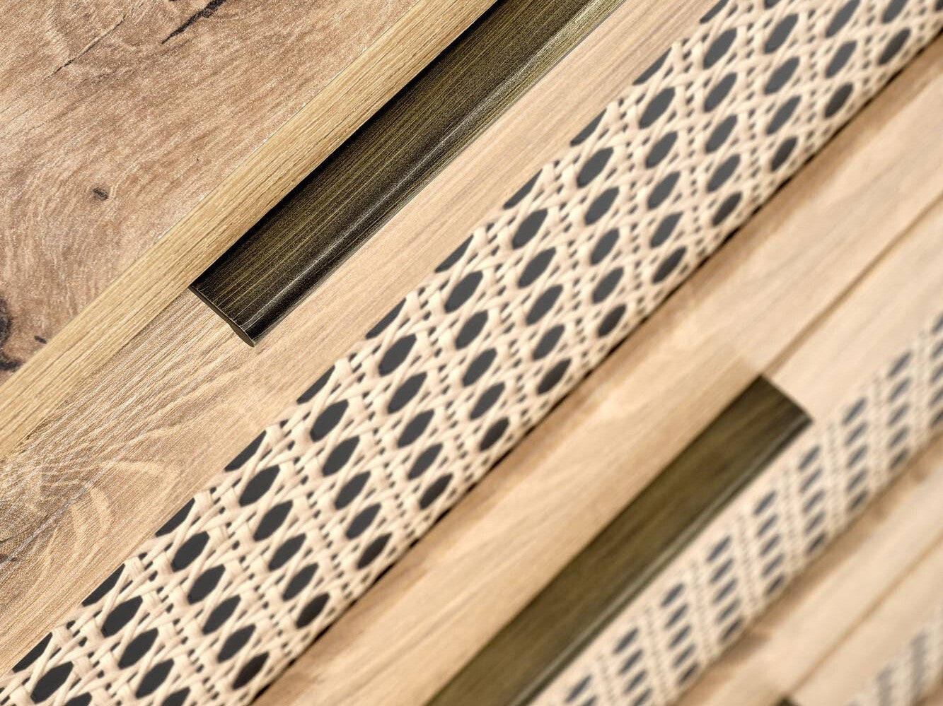 Komoda BORNEO KM-2 skrynia, artisan ąžuolas / juoda V-PL-BORNEO-KM-2