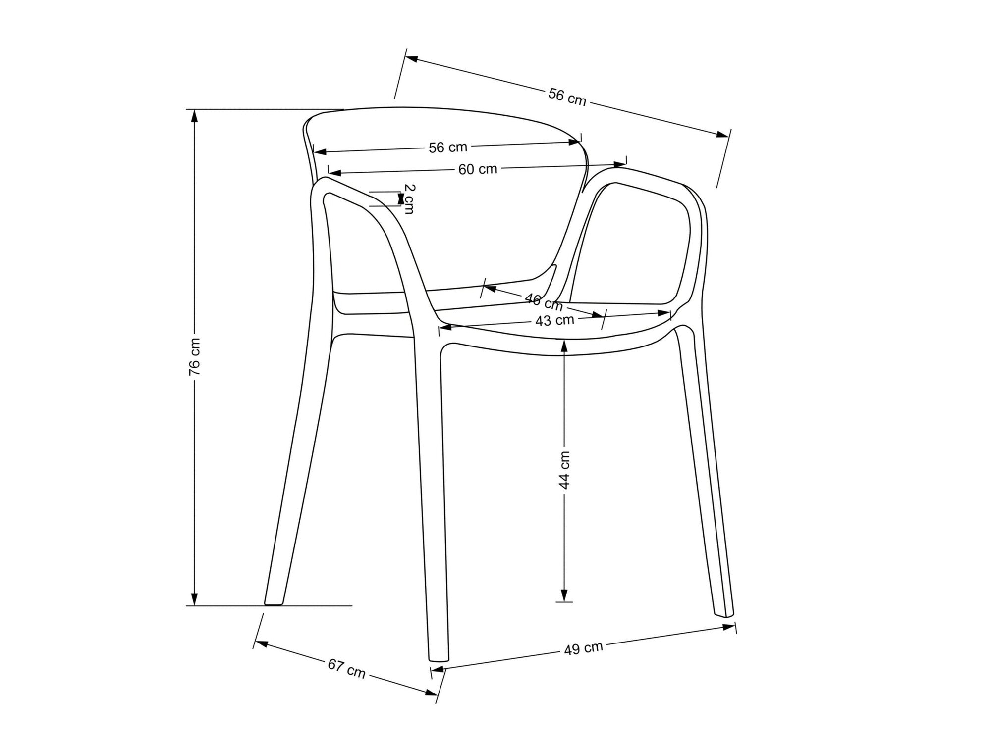 Kėdė K491 kėdė, juoda V-CH-K/491-KR-CZARNY (Juoda)