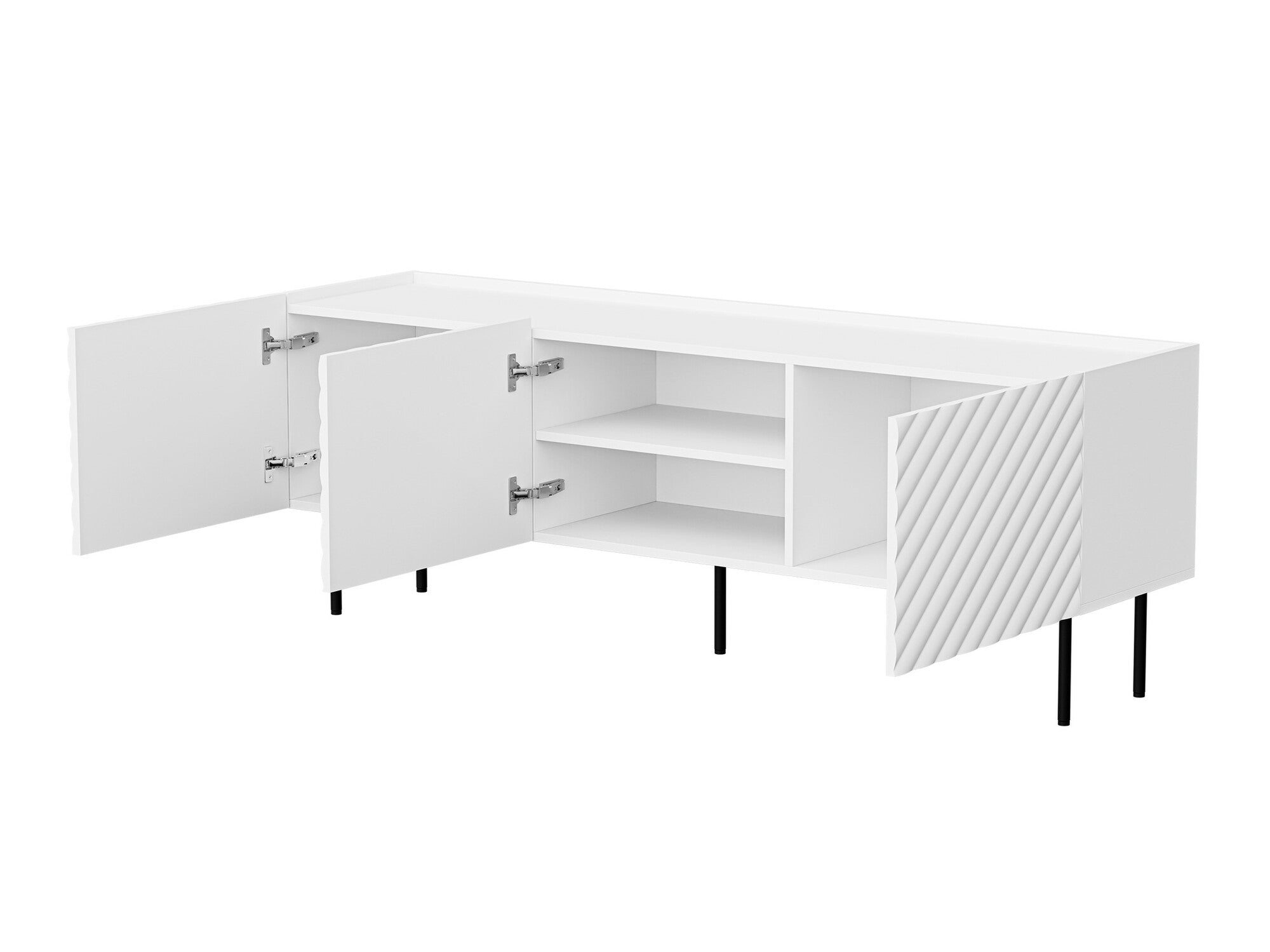 TV staliukas Szafka RTV LUCCA 165 3D, Spalva: Juoda