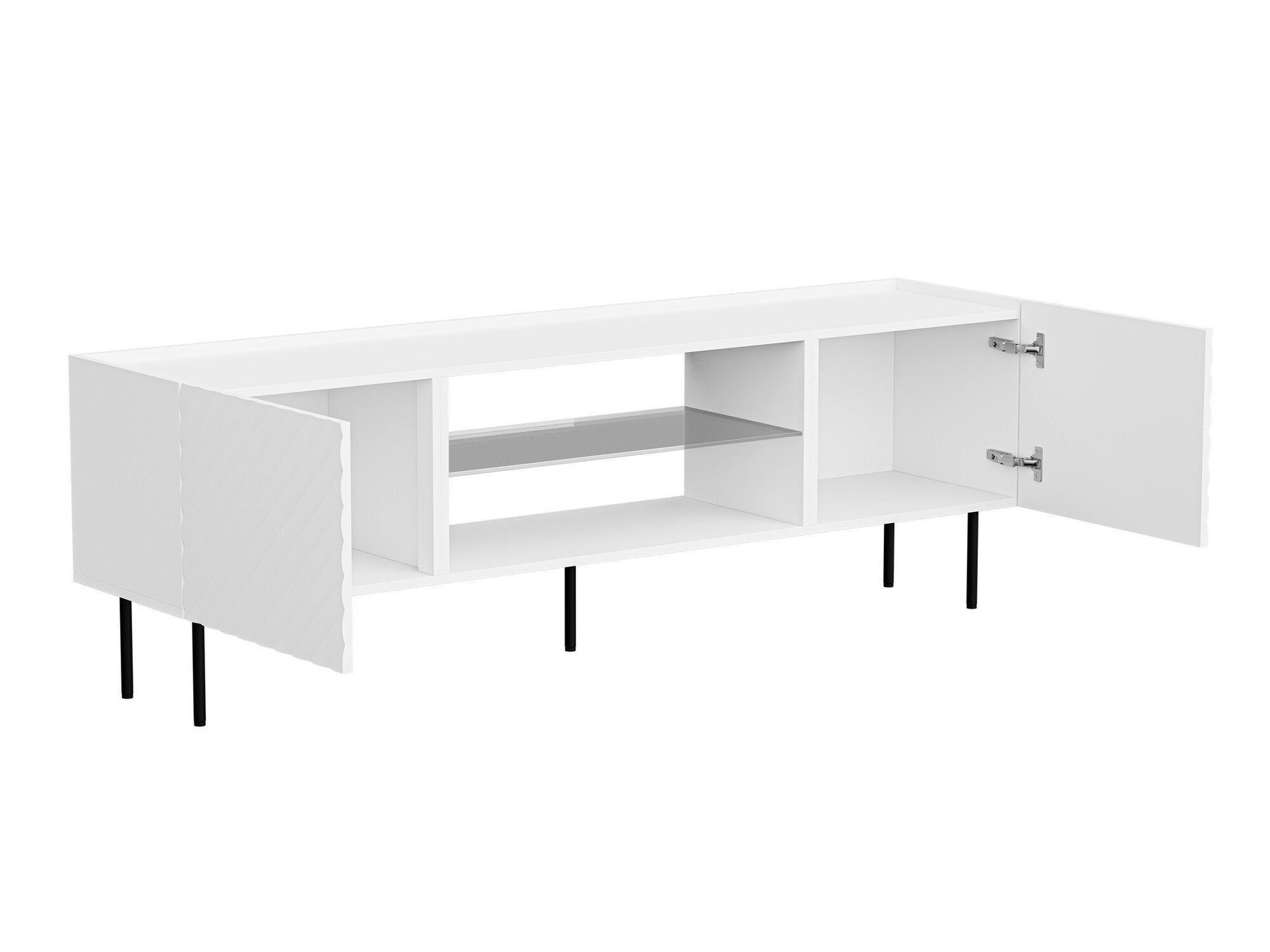 TV staliukas Szafka RTV LUCCA 180 2D EF, Spalva: Juoda