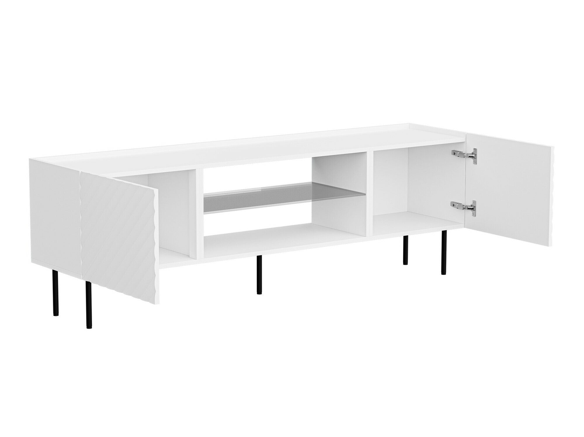 TV staliukas Szafka RTV LUCCA 180 2D EF, Spalva: Balta