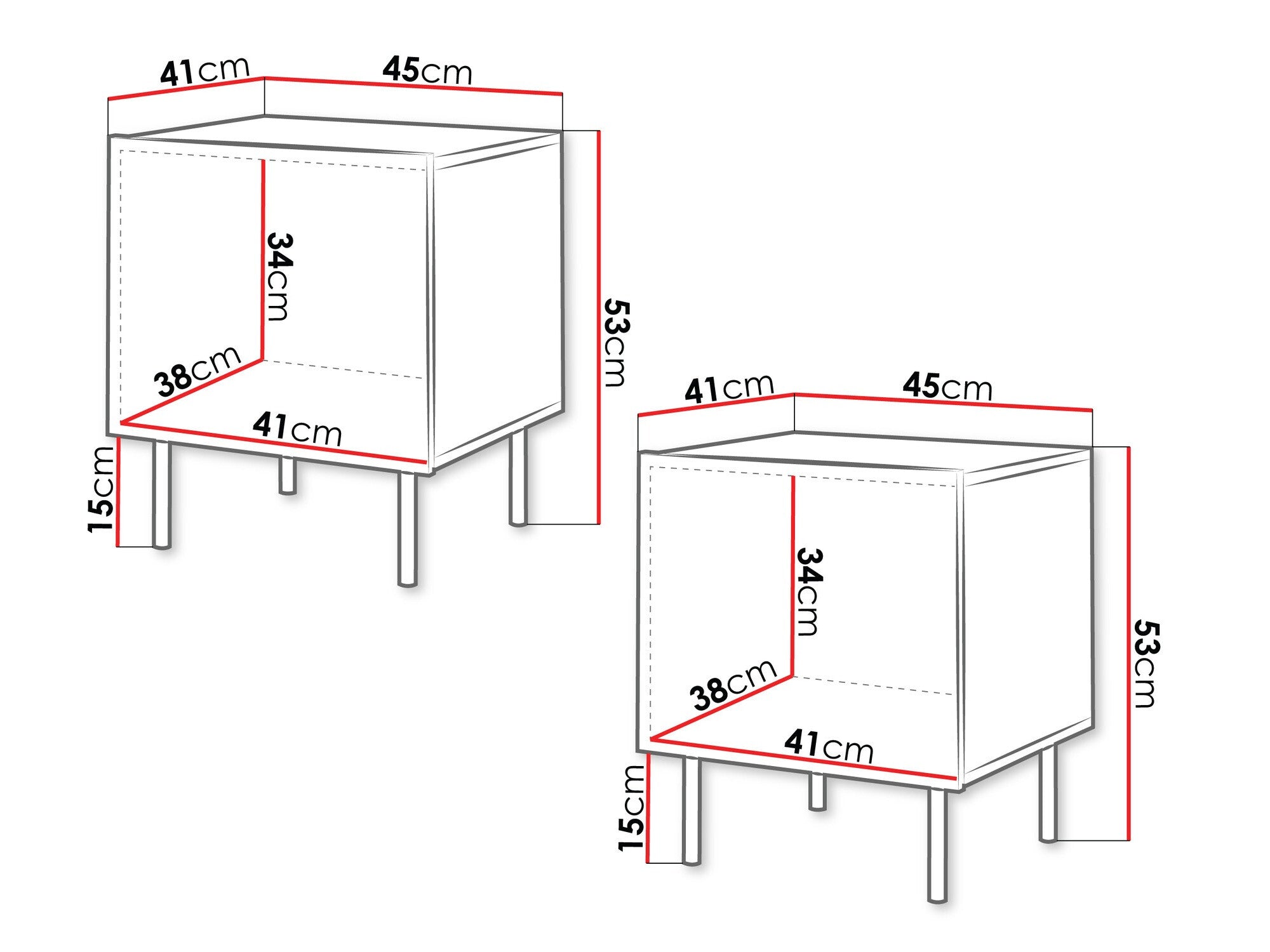 Naktinių staliukų komplektas Szafka necna TACOS 2 szt. Orzech Warmia