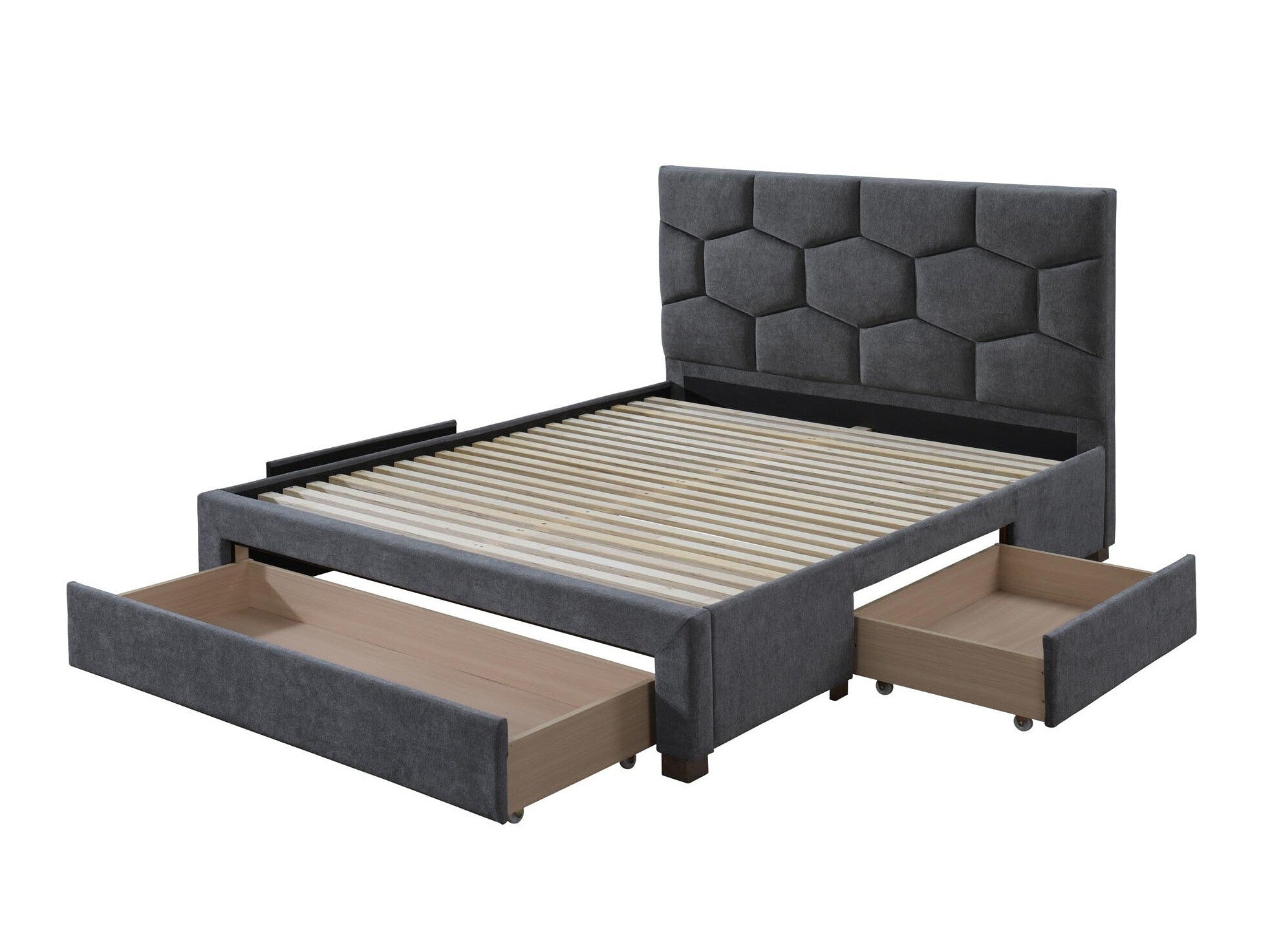 Lova HARRIET 160 lova su stalčiais, pilka velvetas V-CH-HARRIET_160-LOZ