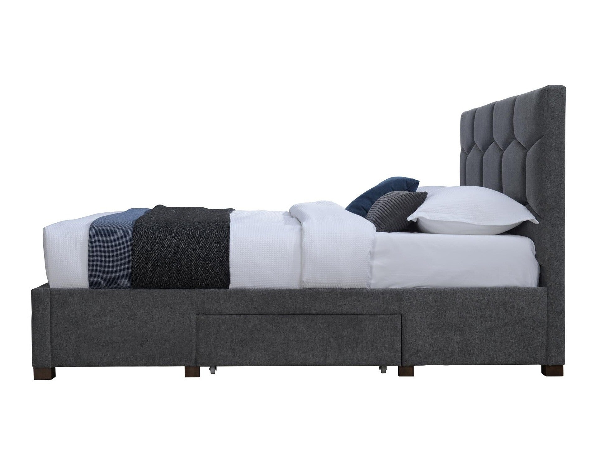 Lova HARRIET 160 lova su stalčiais, pilka velvetas V-CH-HARRIET_160-LOZ