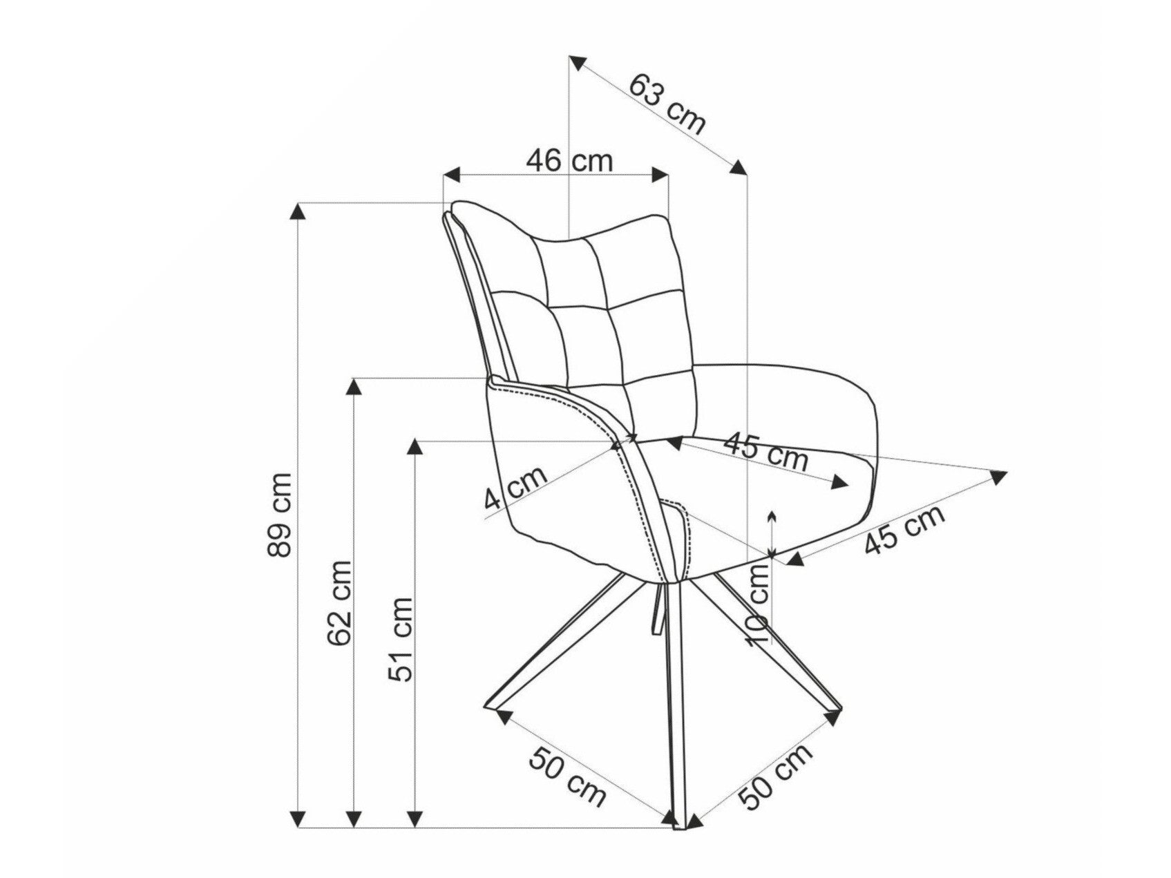 Kėdė K540 kėdė, pilka V-CH-K/540-KR-POPIELATY (Pilka)