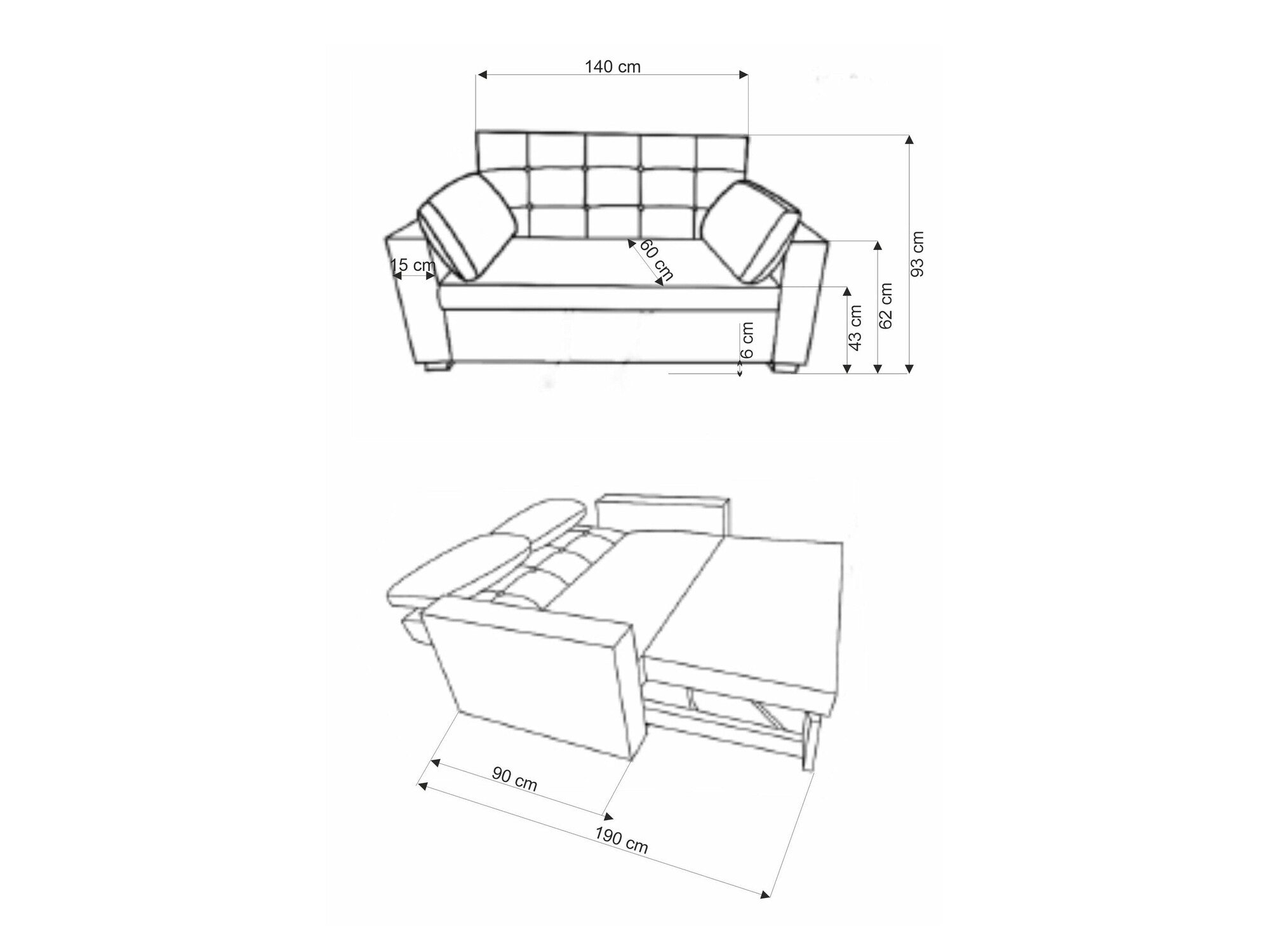 Sofa lova PAULINIO folding sofa color: smėlio V-CH-PAULINIO-SOFA-BEŻOWY (Beige)