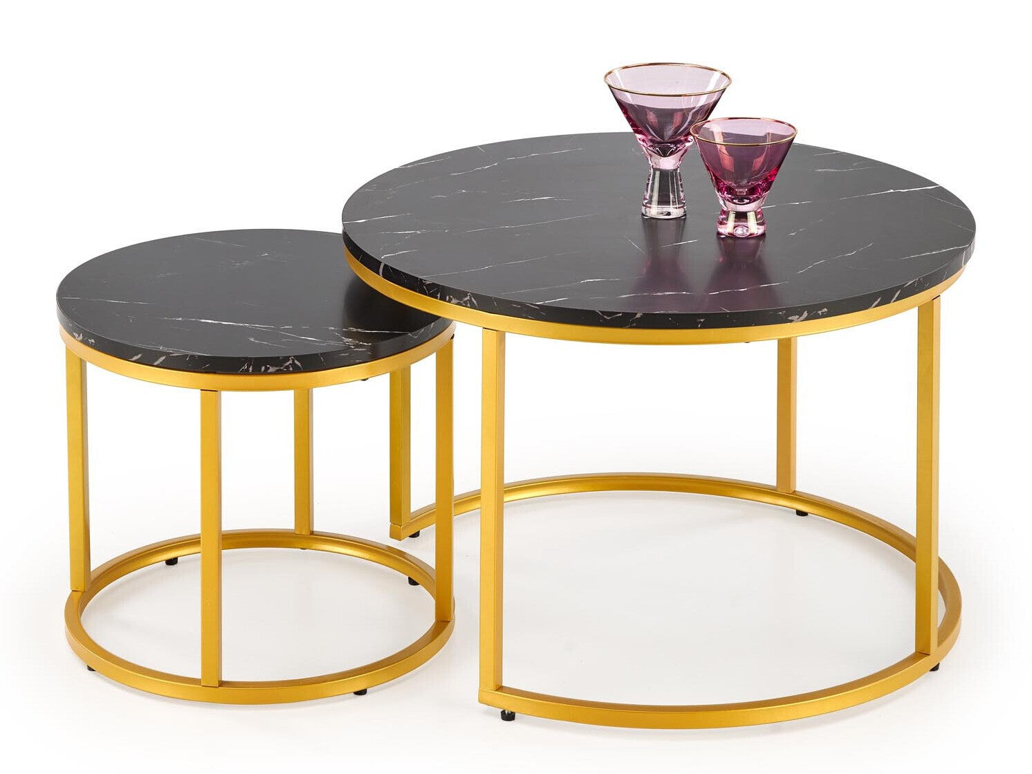 Žurnalinių staliukų komplektas PAOLA komplektas of 2 c. stalai V-CH-PAOLA-LAW-CZARNY