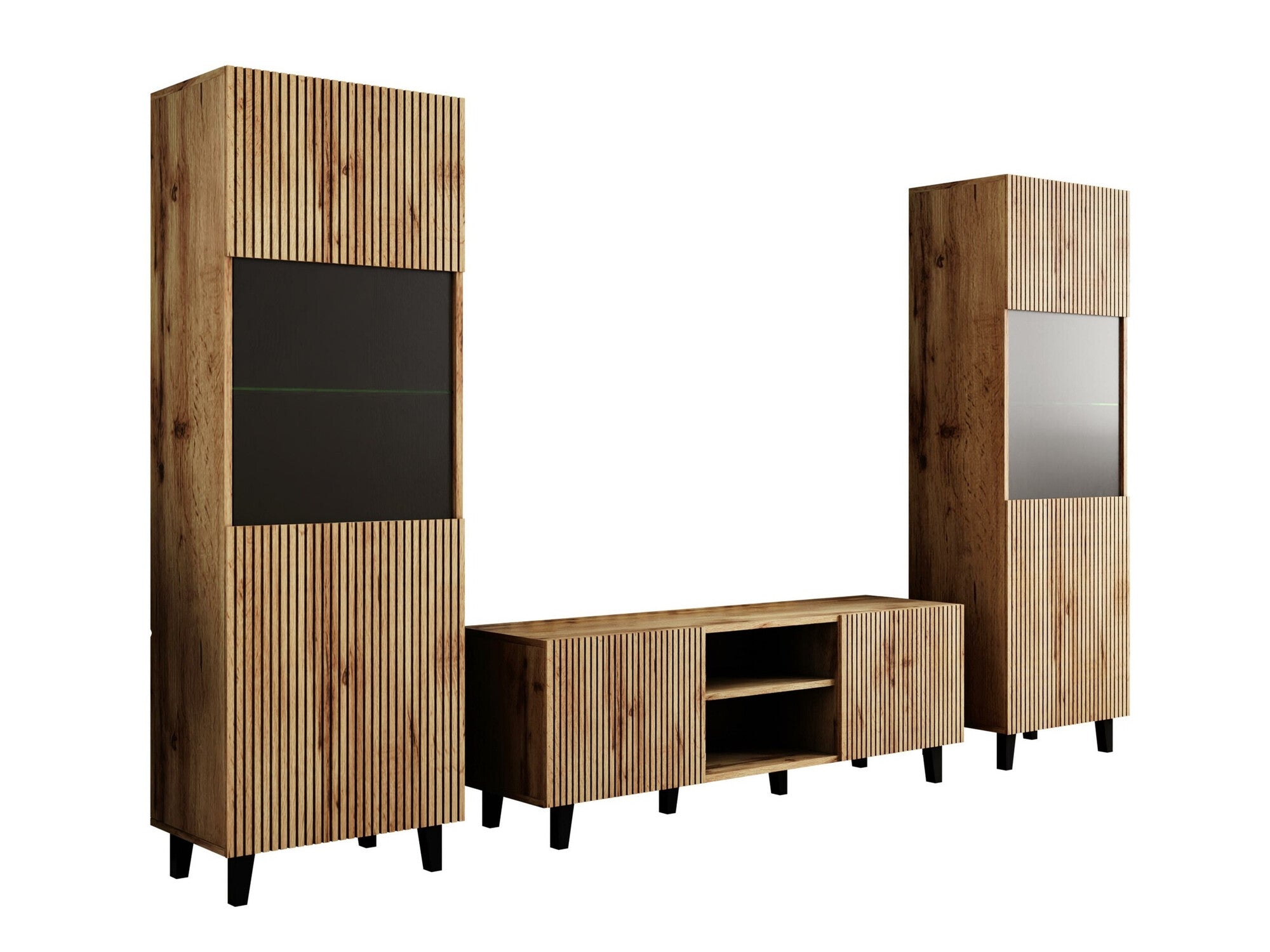 Svetainės komplektas Meble VAMOS II, Spalva: Wotan ąžuolas