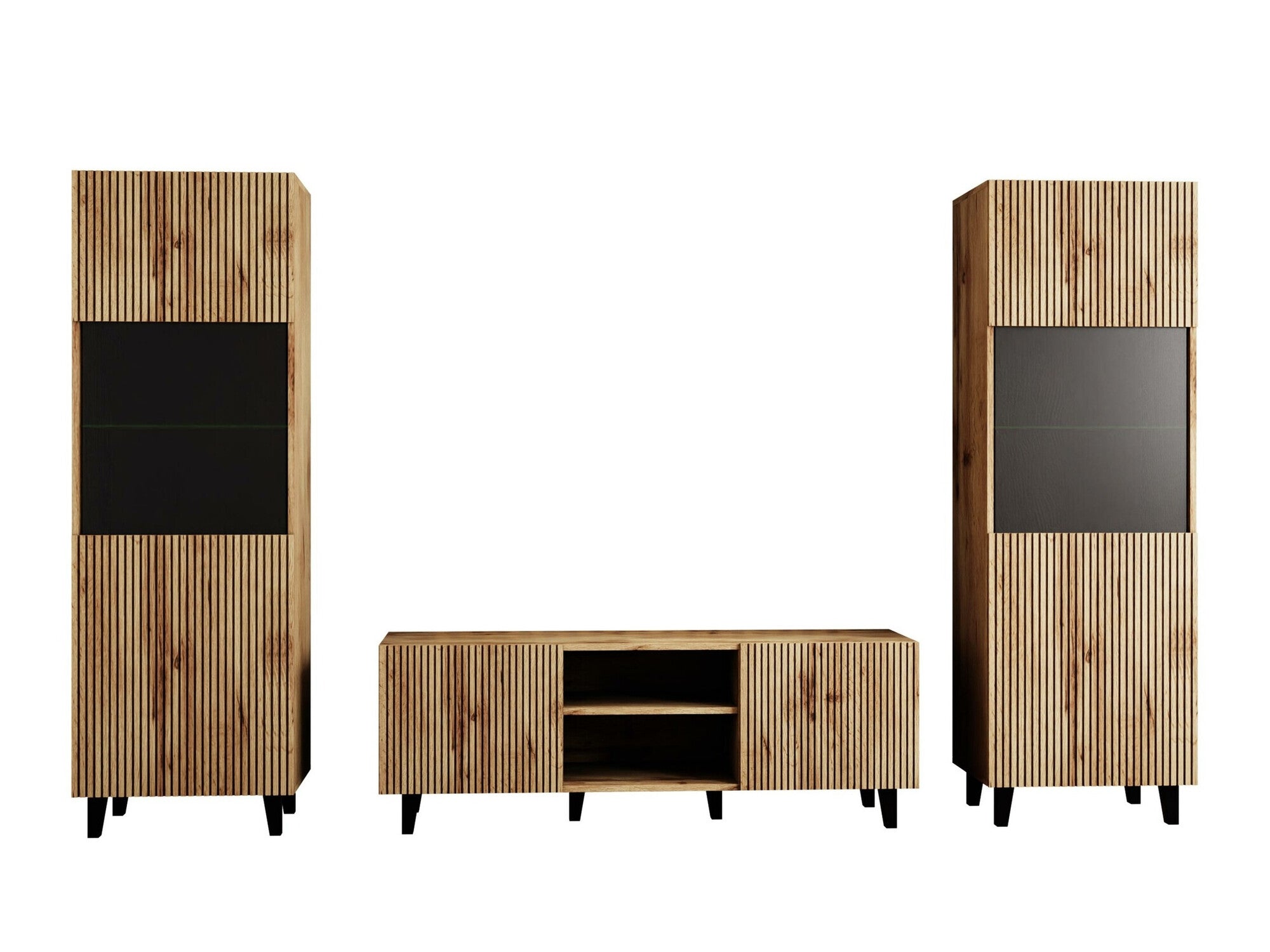 Svetainės komplektas Meble VAMOS II, Spalva: Wotan ąžuolas