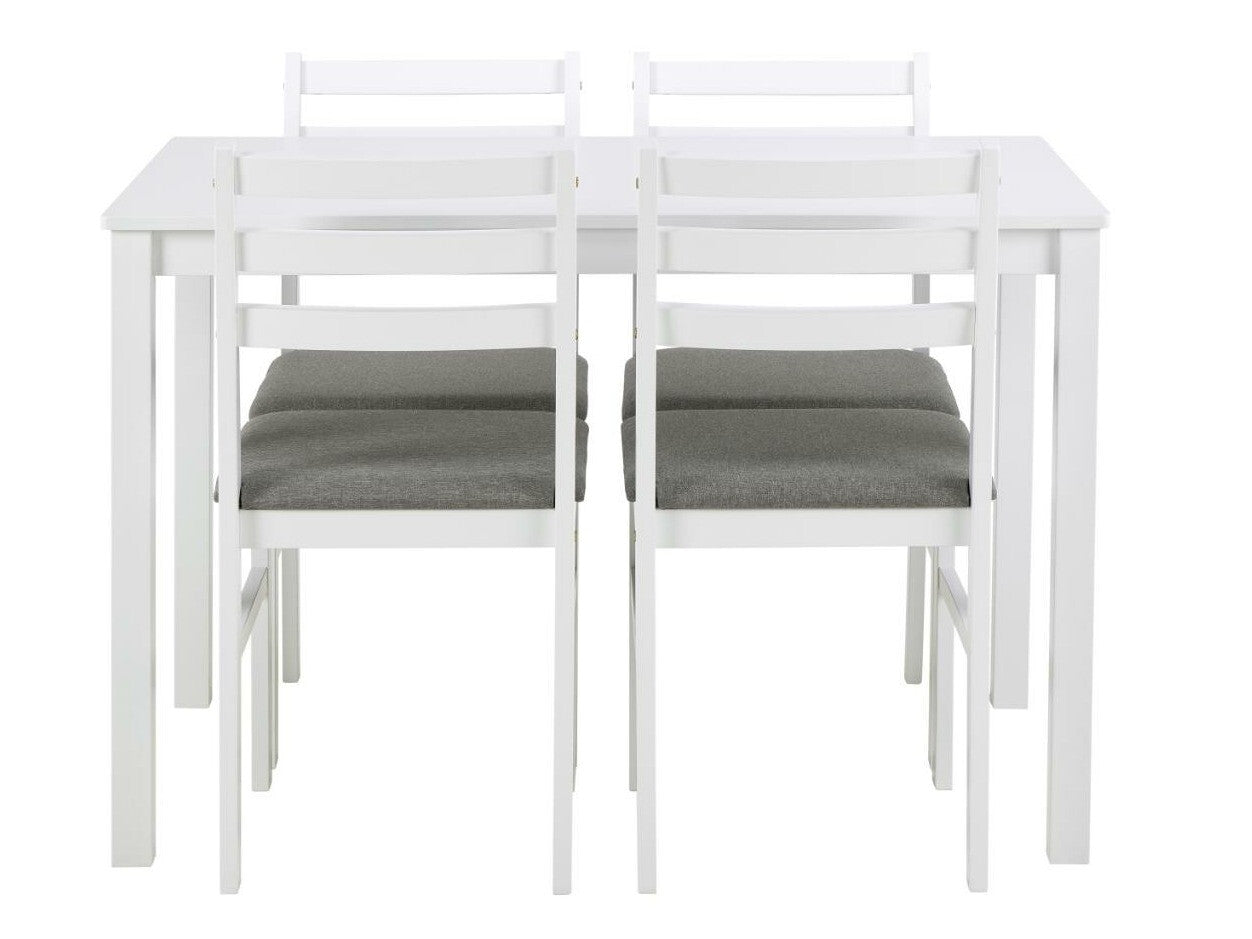 Valgomojo komplektas Alicante dining stalas balta 0000109087 (Balta + Šviesi pilka)
