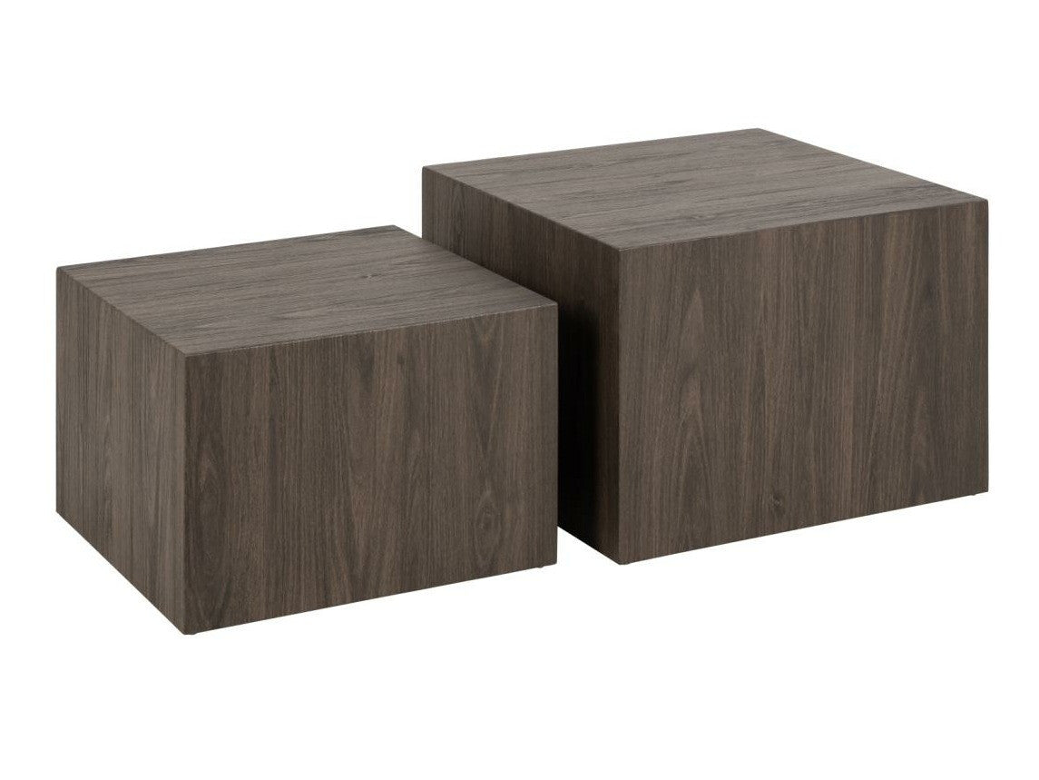 Žurnalinių staliukų komplektas Dice, Spalva: Ruda