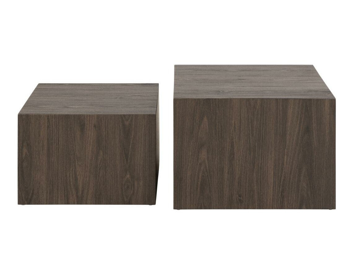 Žurnalinių staliukų komplektas Dice, Spalva: Ruda