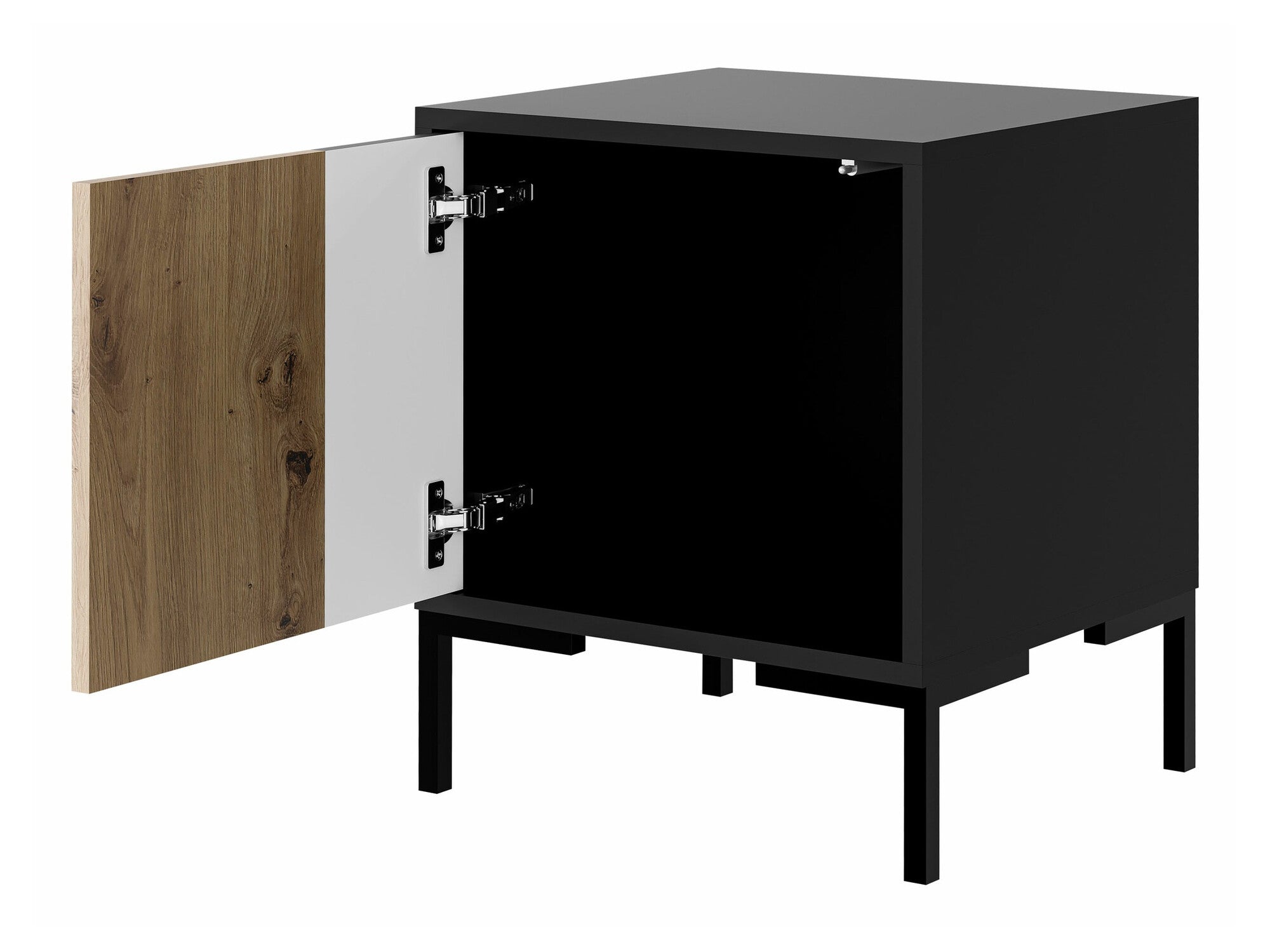 Naktinis staliukas Szafki necne MERCI 2 szt. Czarny mat/Dąb Artisan/Czarny mat