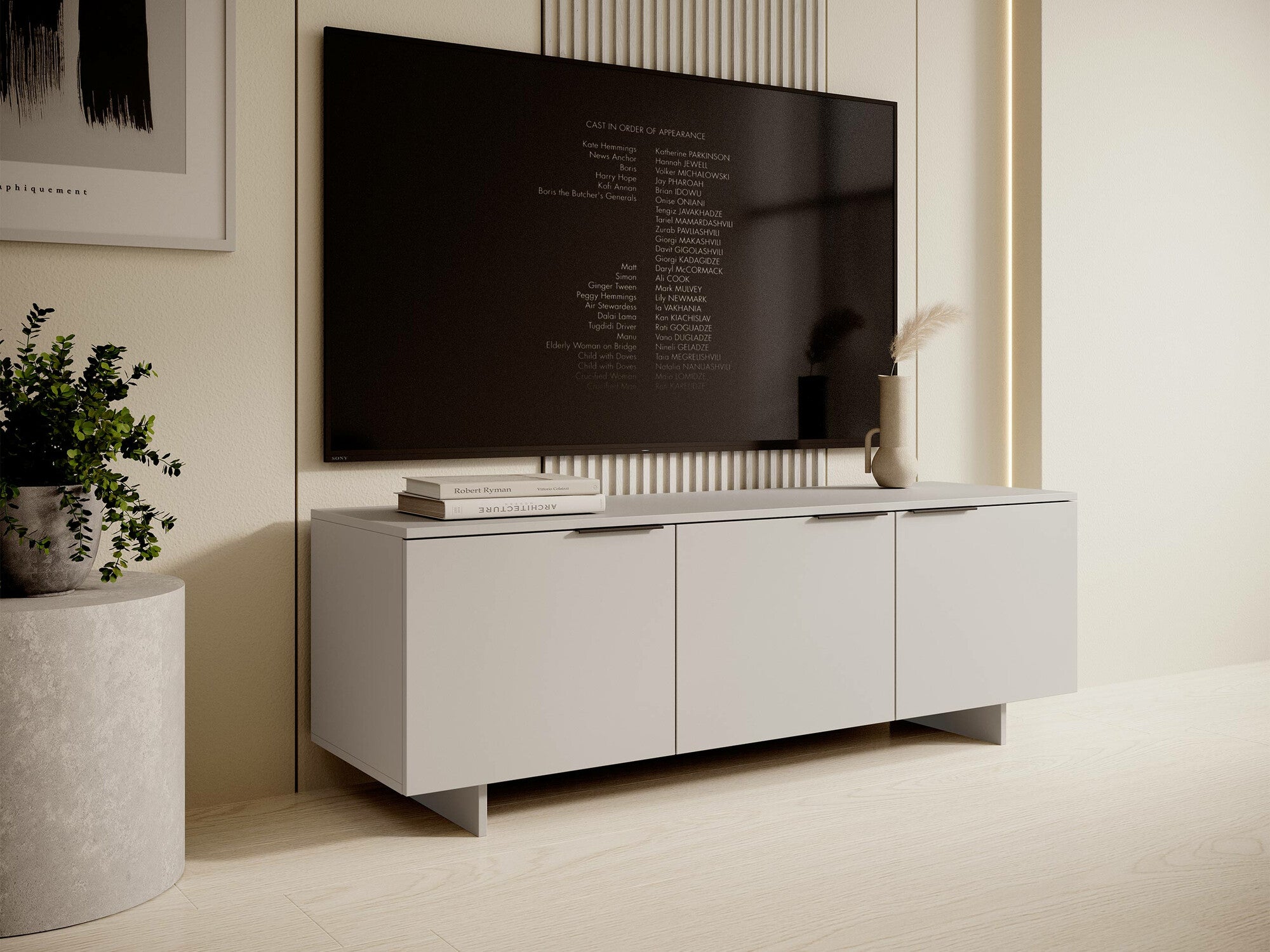 TV staliukas Szafka RTV 3D ALMA Beż Piaskowy