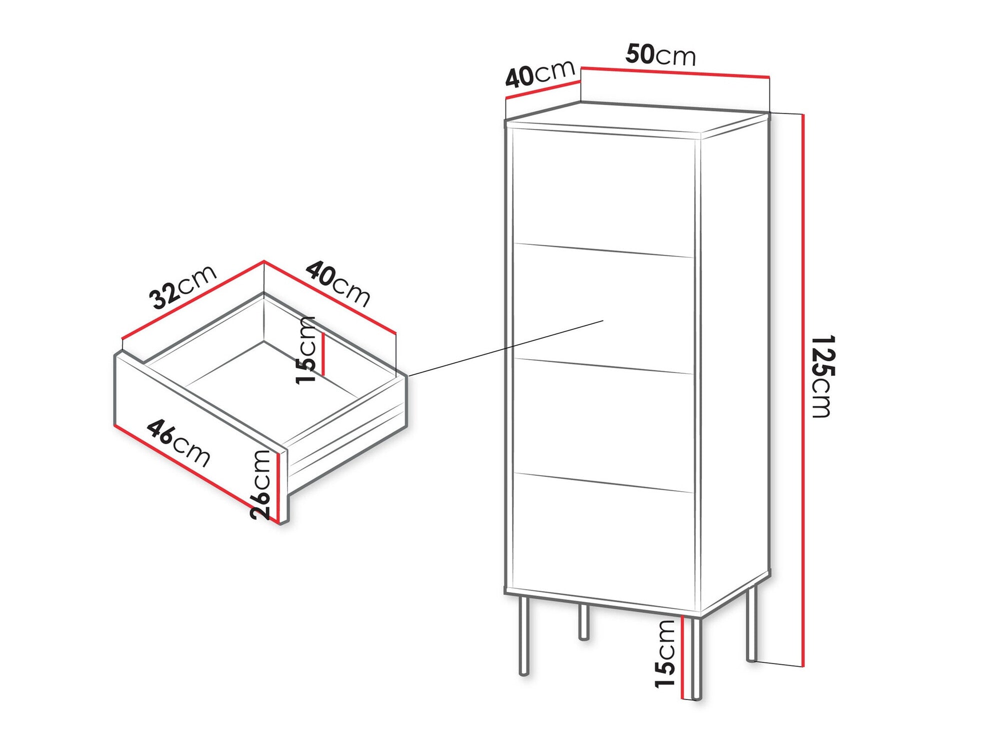 Komoda TRESSE 4S, Spalva: Žalia