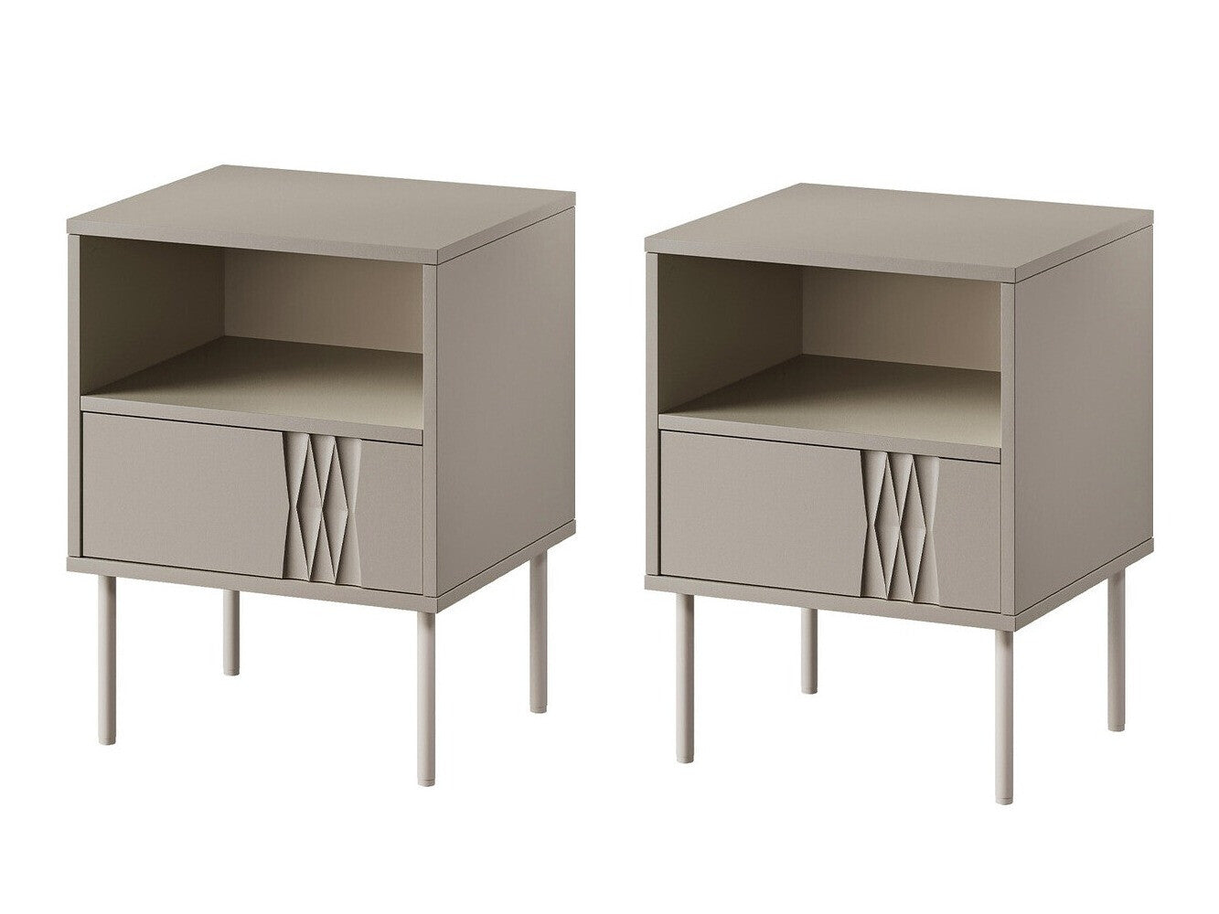 Naktinių staliukų komplektas Szafki necne TRESSE, Spalva: Beige