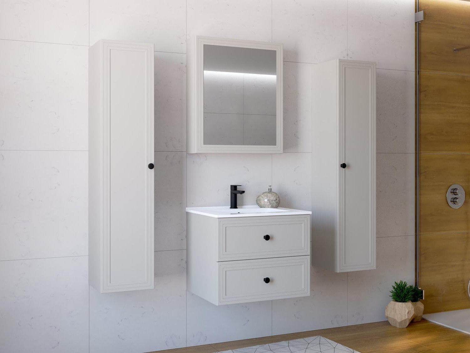 Pakabinama vonios spintelė pakabinama spintelė, TORETO SL, kašmyras matt V-PL-TORETO-SL-CASHMERE (Kašmyras)