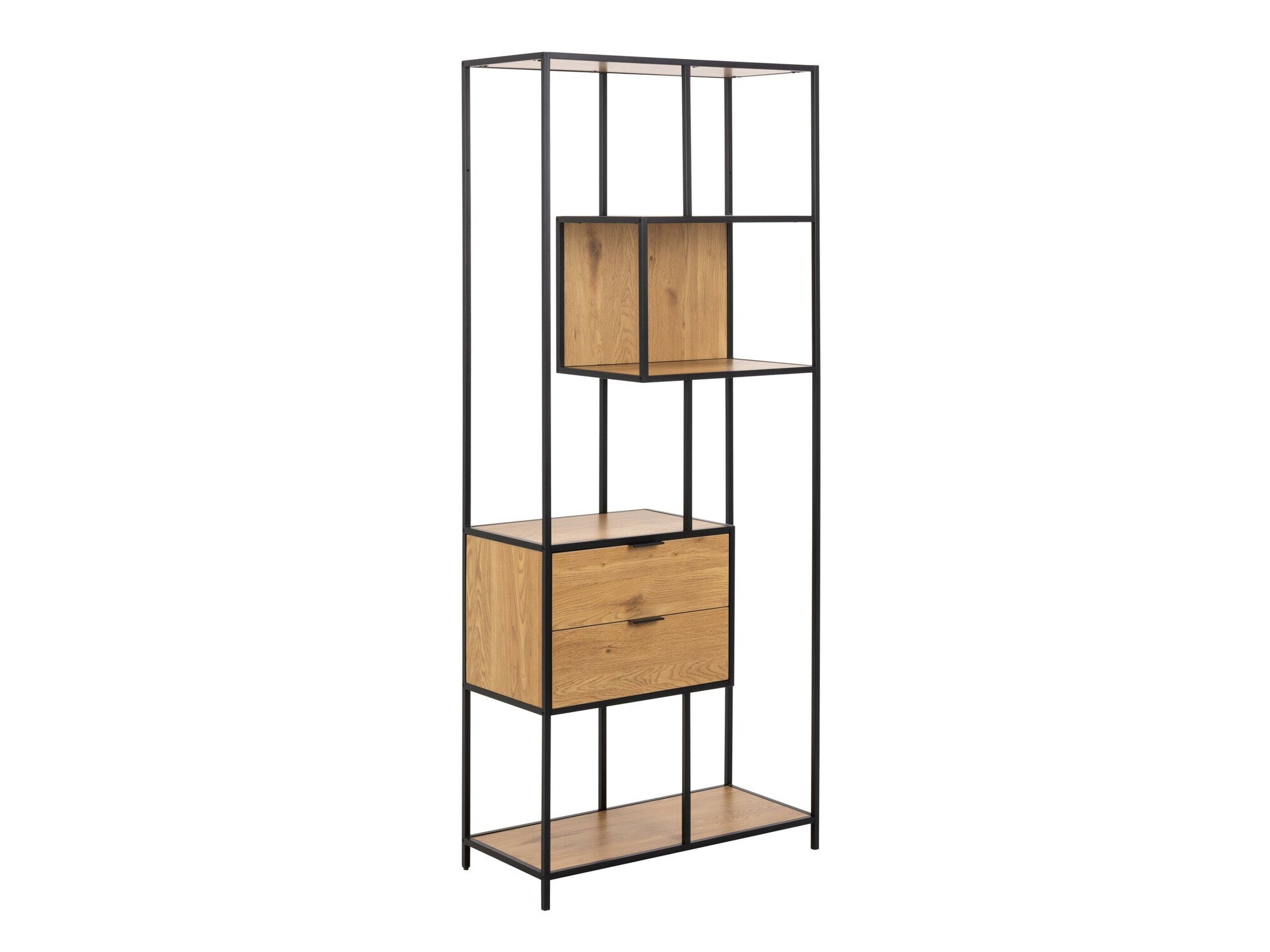 Lentyna Seaford bookcase natural 0000109279 (Juoda + Laukinis ąžuolas)