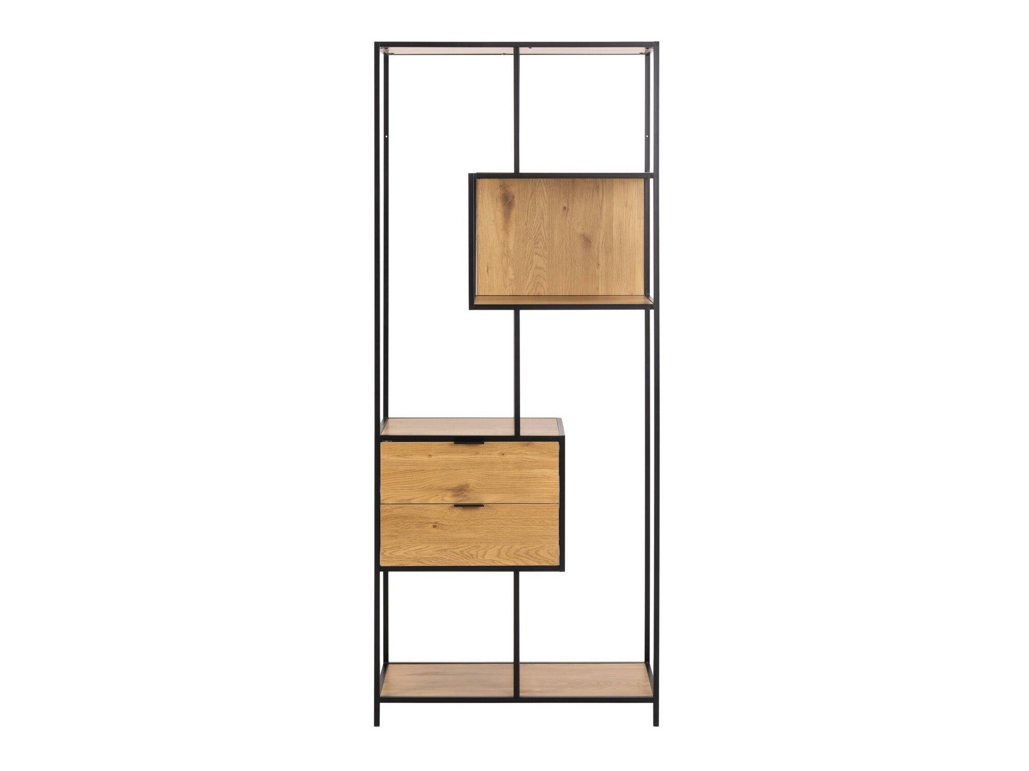 Lentyna Seaford bookcase natural 0000109279 (Juoda + Laukinis ąžuolas)