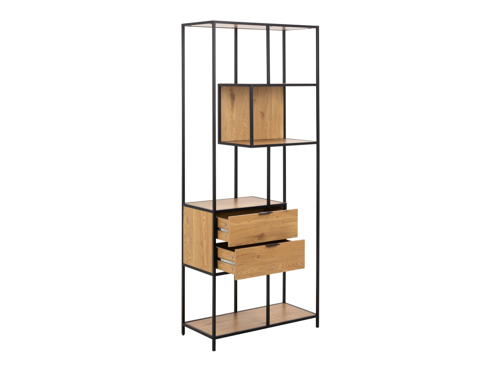 Lentyna Seaford bookcase natural 0000109279 (Juoda + Laukinis ąžuolas)