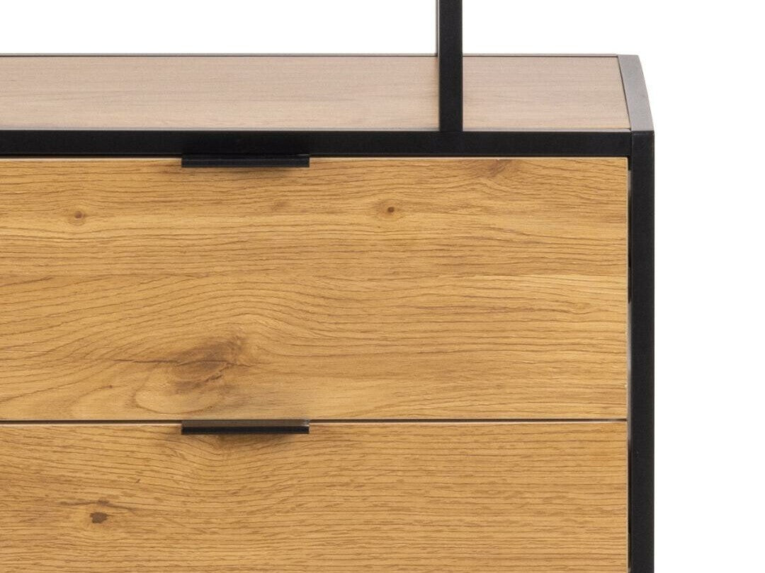 Lentyna Seaford bookcase natural 0000109279 (Juoda + Laukinis ąžuolas)