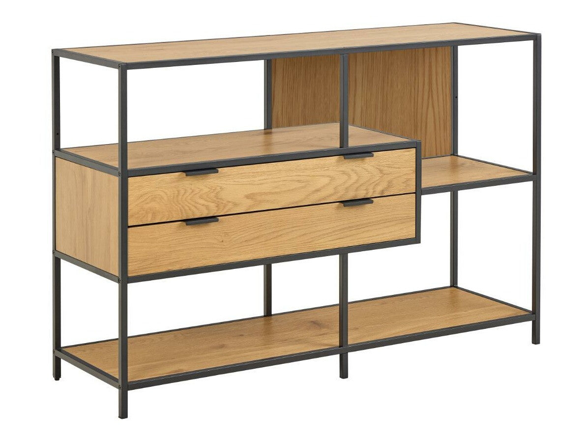 Lentyna Seaford bookcase natural 0000109303 (Juoda + Laukinis ąžuolas)