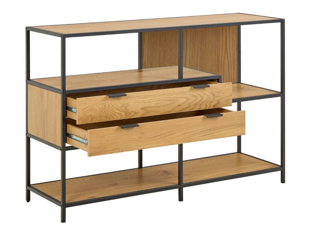 Lentyna Seaford bookcase natural 0000109303 (Juoda + Laukinis ąžuolas)
