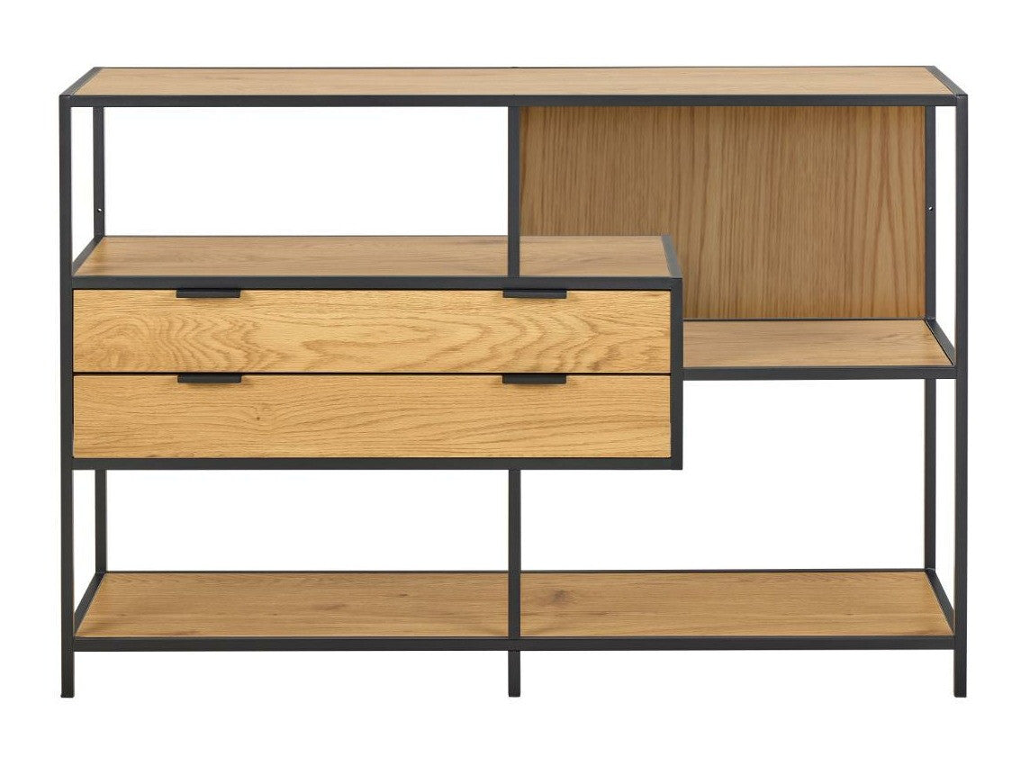 Lentyna Seaford bookcase natural 0000109303 (Juoda + Laukinis ąžuolas)