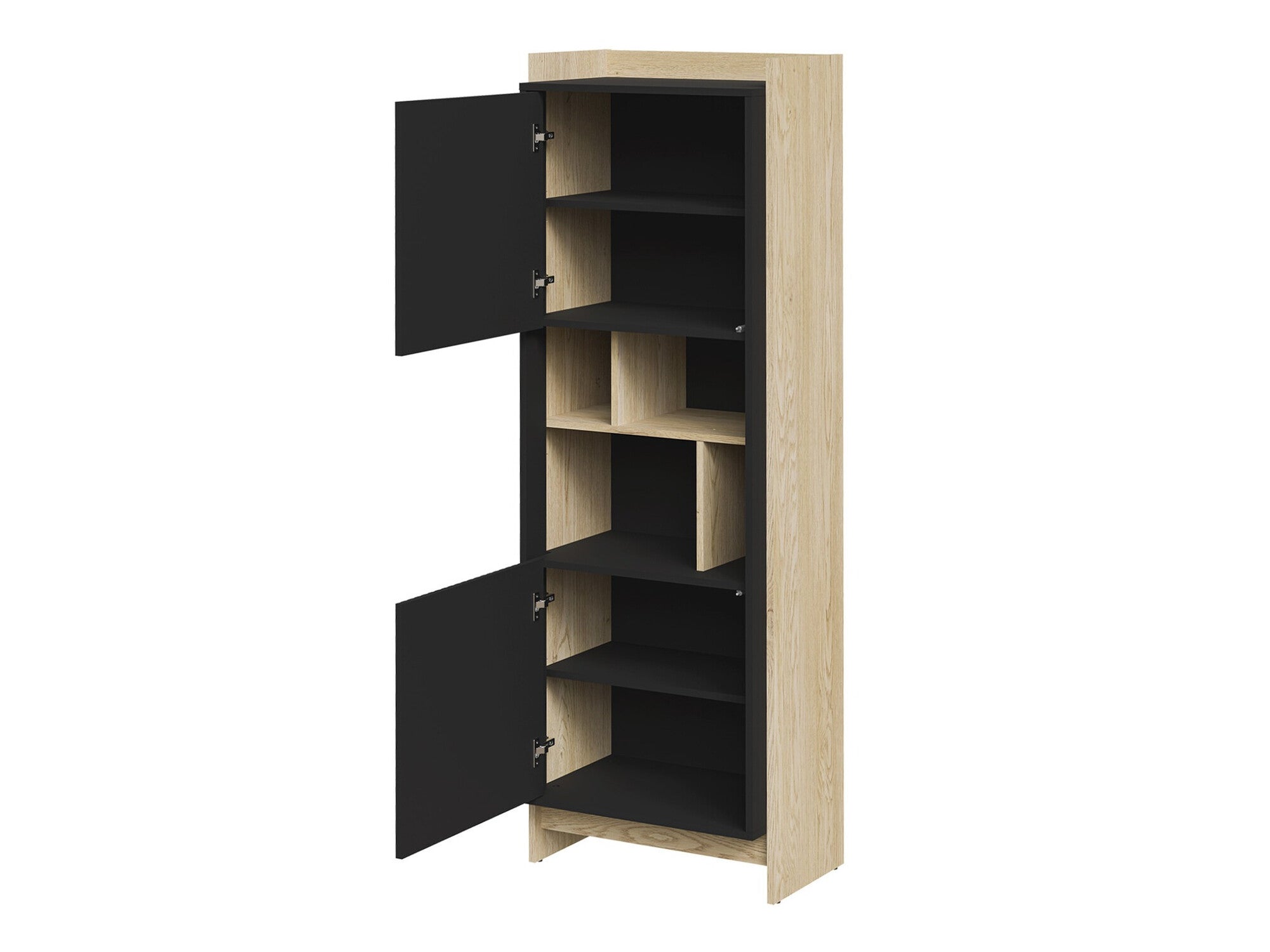 Lentyna Witryna PORTO Dąb Cremona/Czarny