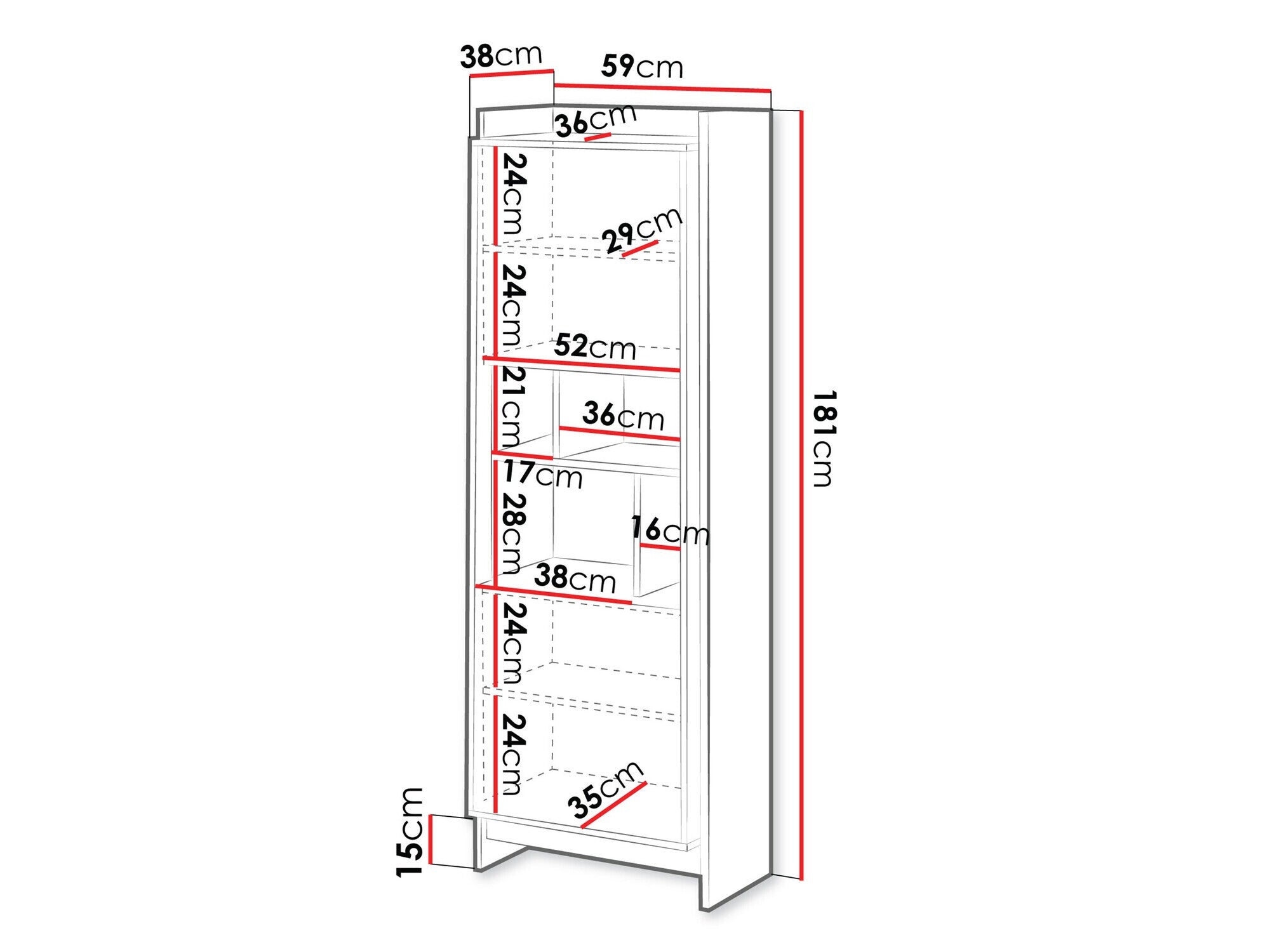 Lentyna Witryna PORTO Dąb Cremona/Czarny