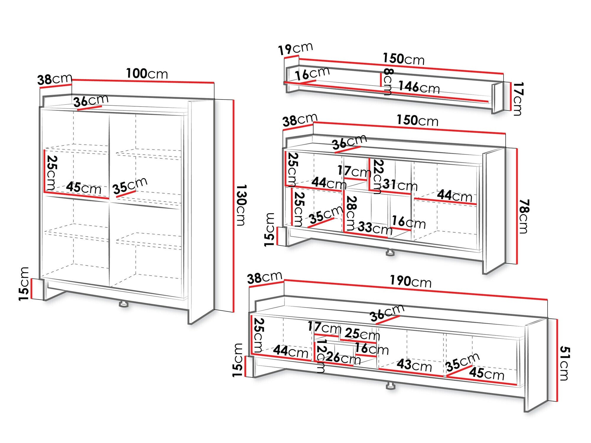Svetainės komplektas Meble PORTO I Dąb Cremona/Czarny