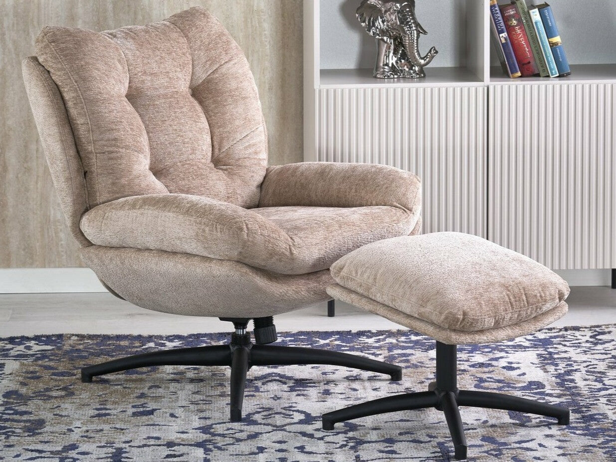 Fotelis PESTO fotelis with ottoman / rocking function, color: smėlio V-CH-PESTO-FOT-BEŻOWY (Beige)