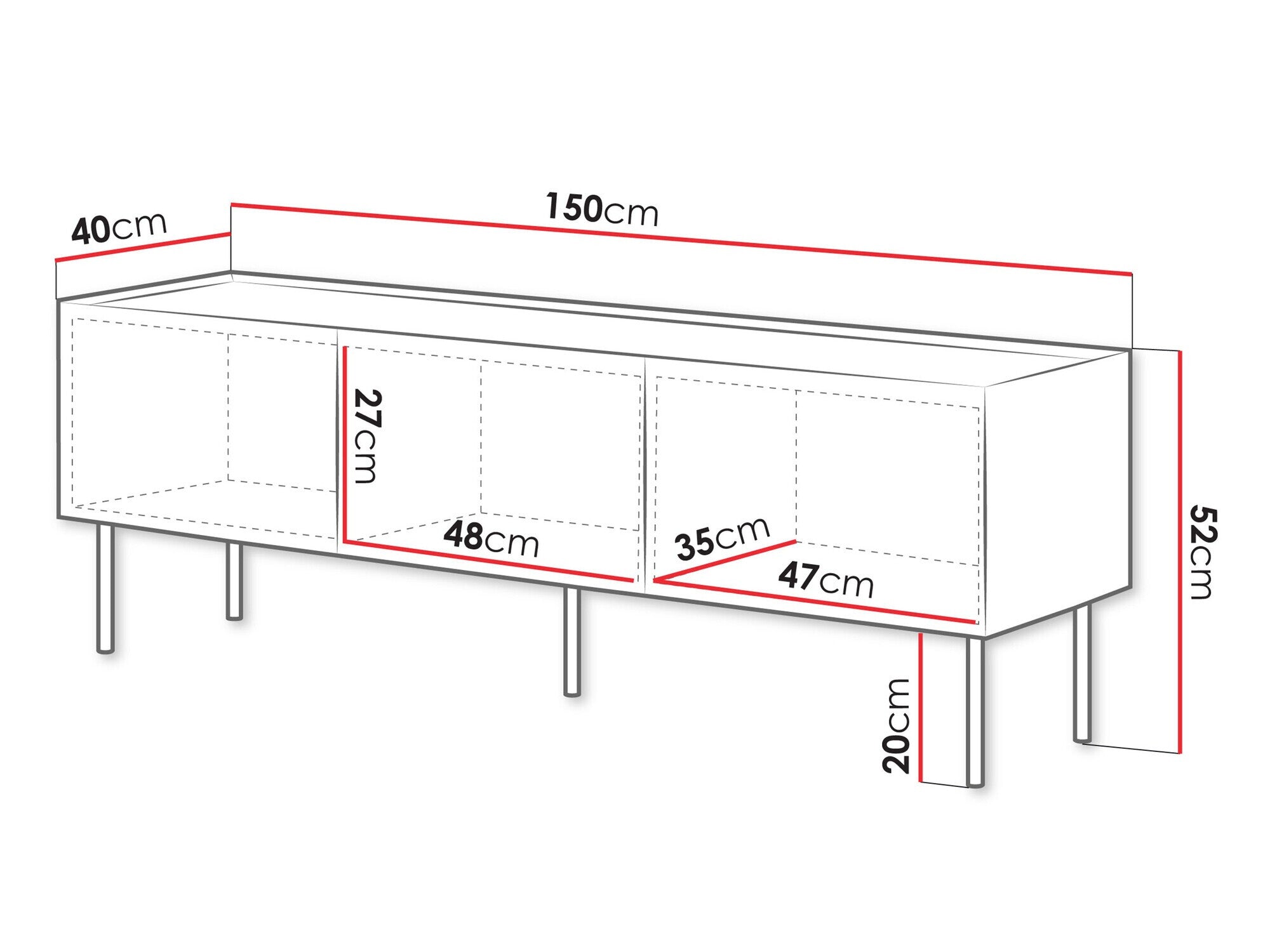 TV staliukas Szafka RTV FELLINI 150, Spalva: Šviesus alyvmedis + Ąžuolas