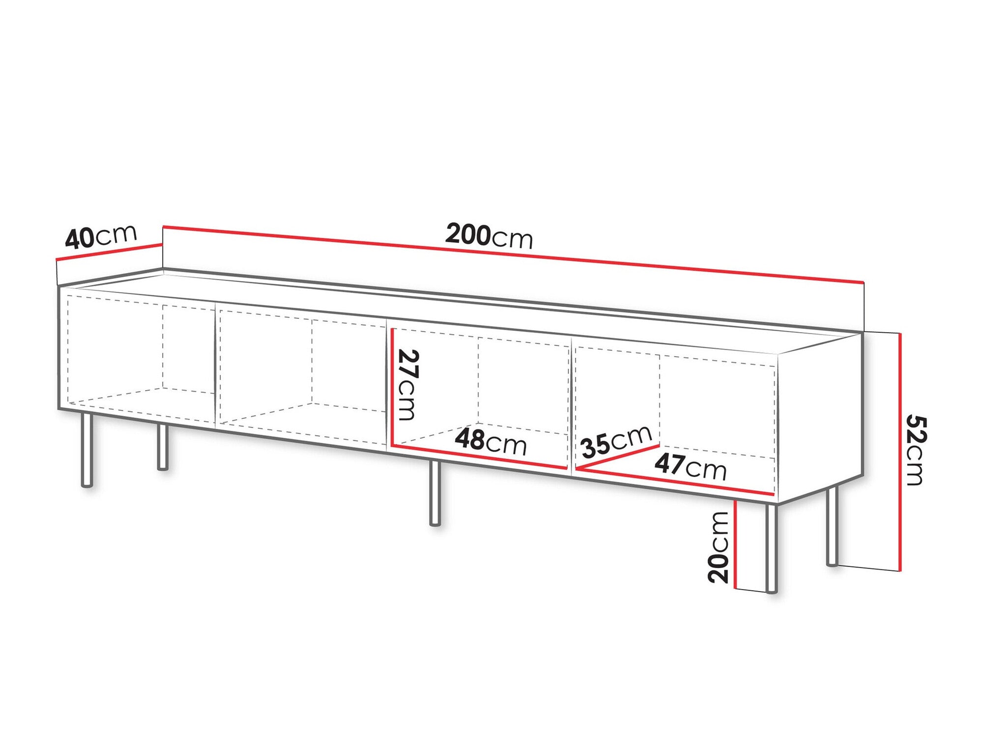 TV staliukas Szafka RTV FELLINI 200, Spalva: Šviesus alyvmedis + Ąžuolas
