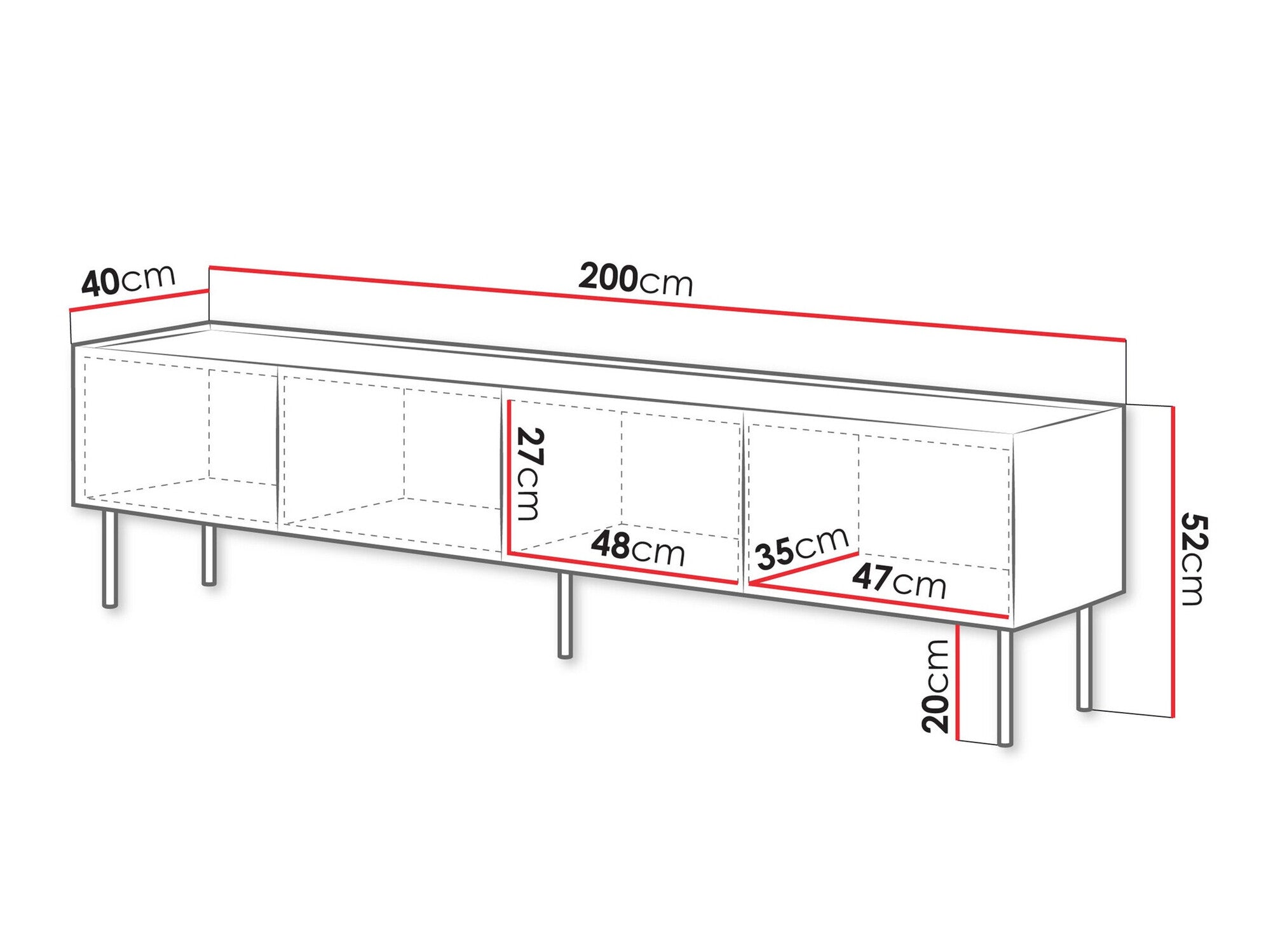 TV staliukas Szafka RTV FELLINI 200, Spalva: Kašmyras + Ąžuolas