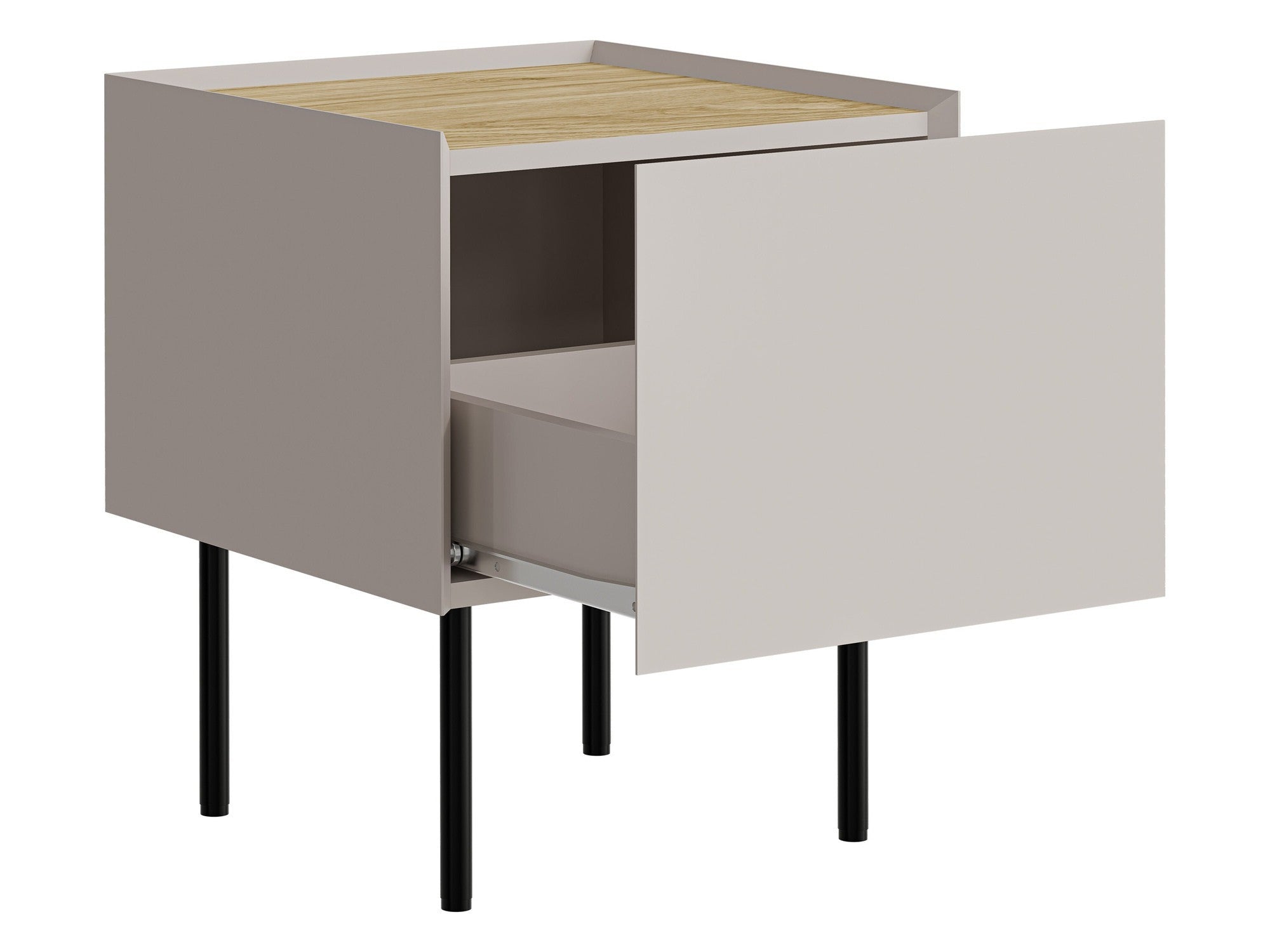 Naktinių staliukų komplektas Szafka necna FELLINI 2szt., Spalva: Kašmyras + Ąžuolas