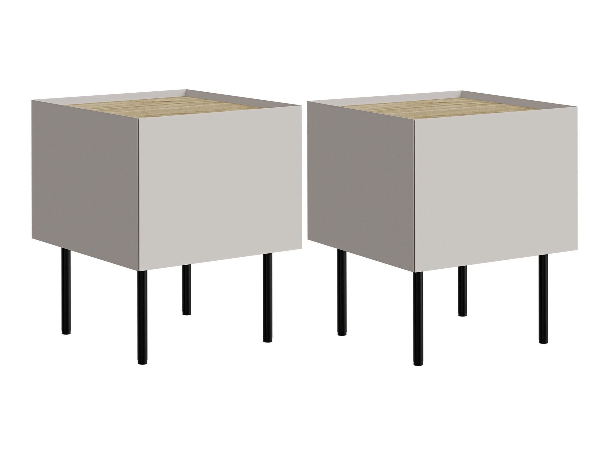 Naktinių staliukų komplektas Szafka necna FELLINI 2szt., Spalva: Kašmyras + Ąžuolas